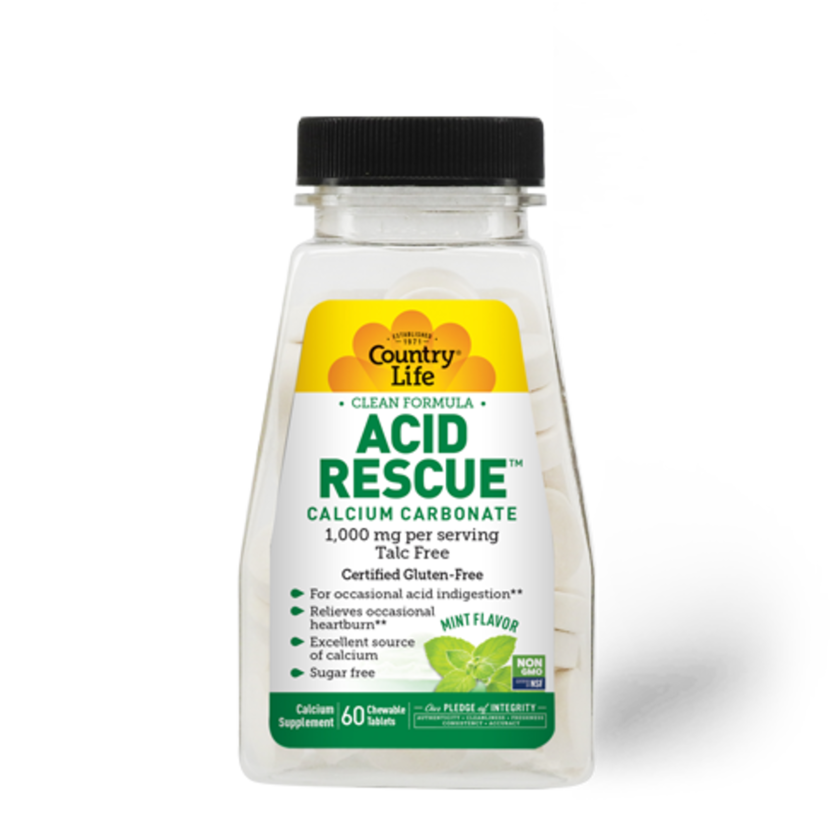 Country Life Country Life - Acid Rescue Mint - 60 Chewables