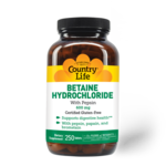 Country Life Betaine Hydrochloride 600 mg - 250 Tablets