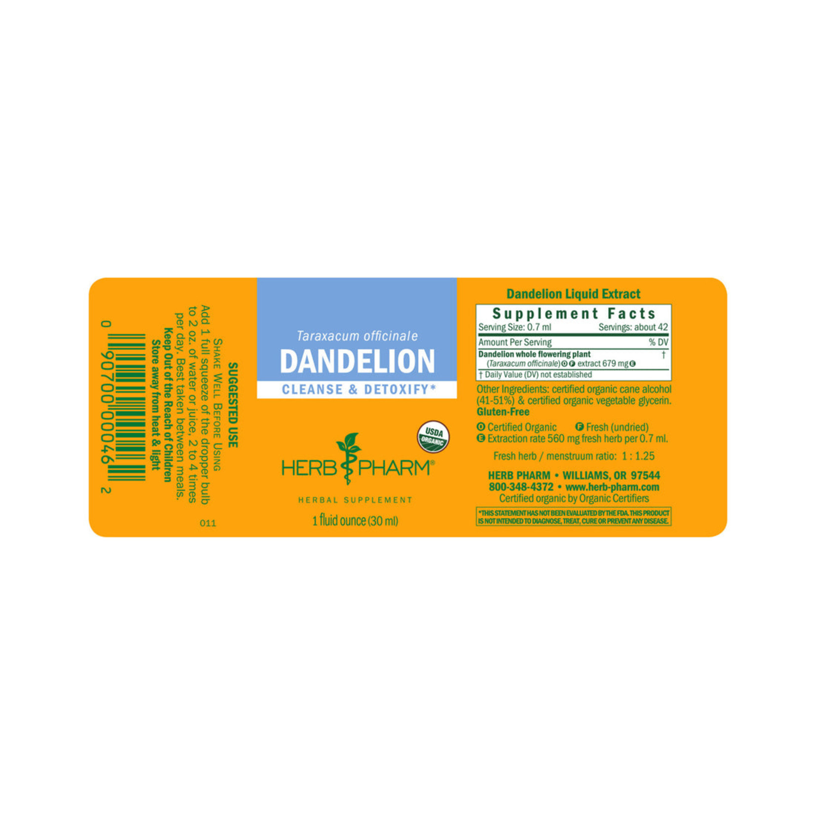 Herb Pharm Herb Pharm - Dandelion Root - 1 oz