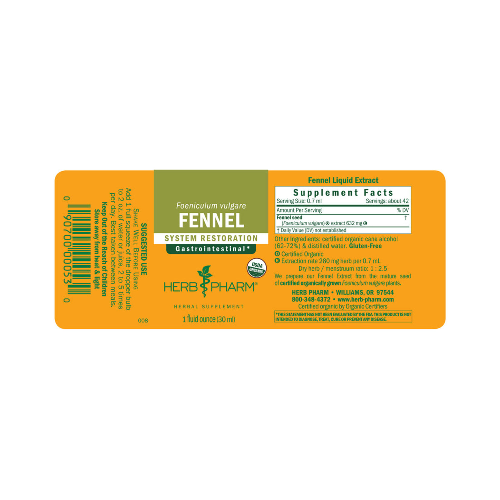 Herb Pharm Herb Pharm - Fennel Extract - 1 oz