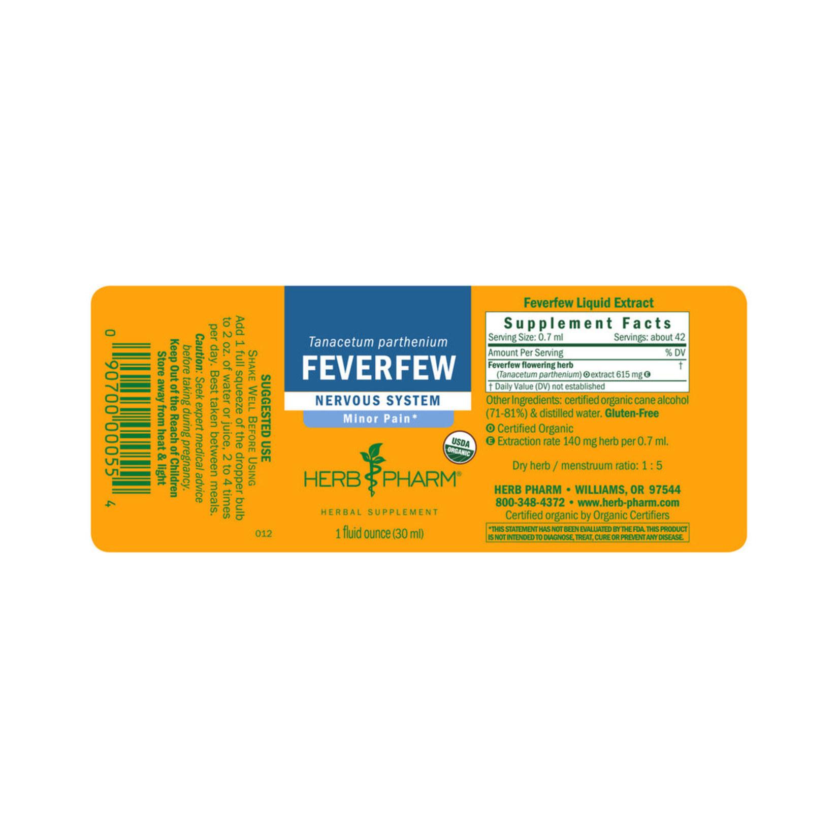 Herb Pharm Herb Pharm - Feverfew Nervous System - 1 oz