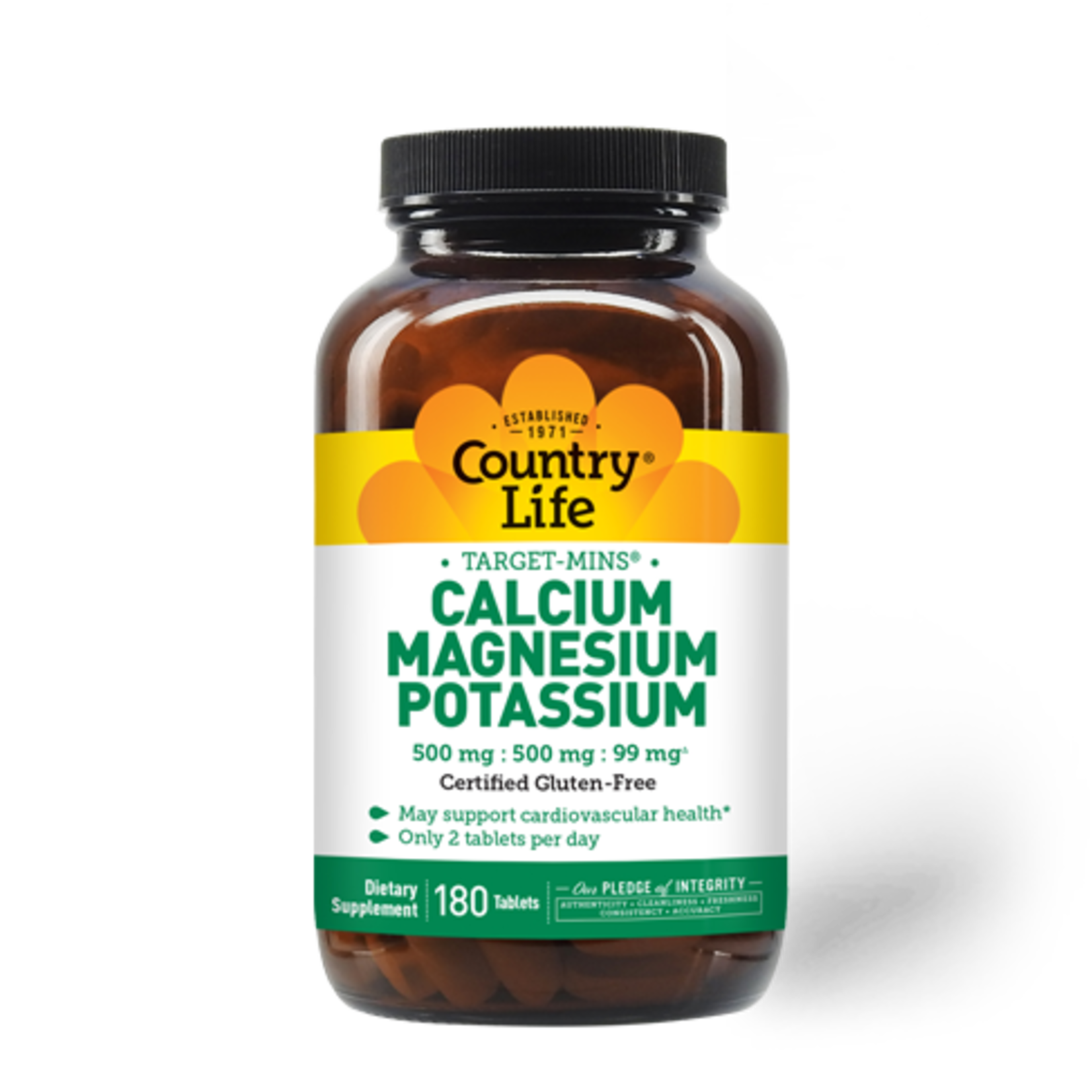 Country Life Country Life - Calcium Magnesium Potassium - 180 Veg Capsules