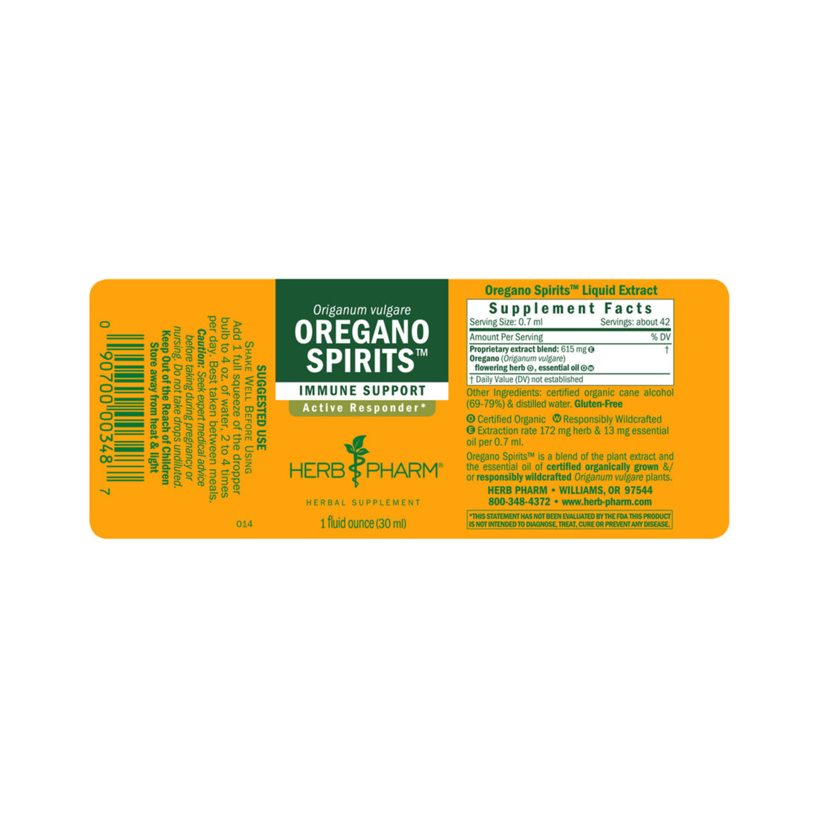 Herb Pharm Herb Pharm - Oregano Spirits - 1 oz