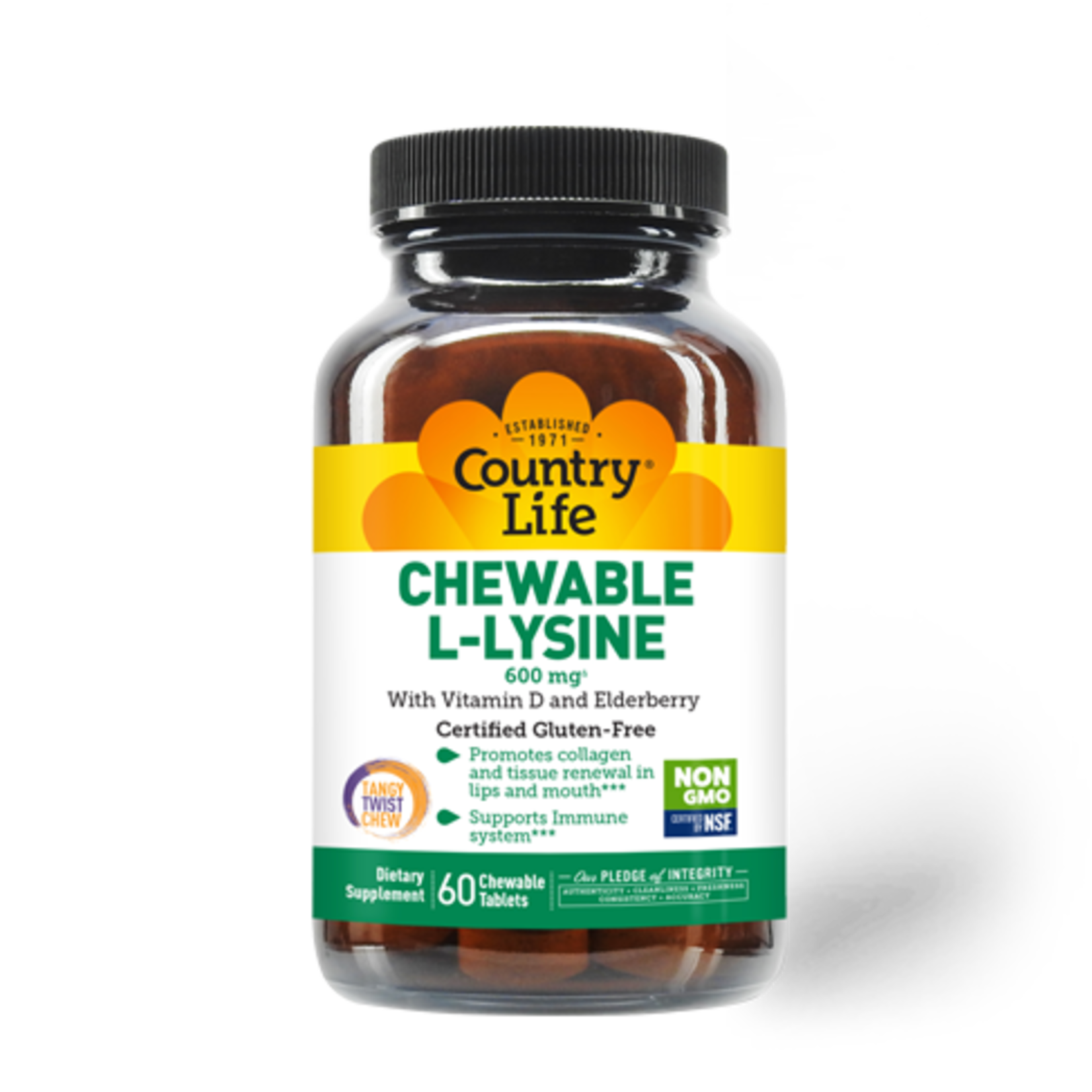 Country Life Country Life - Chewable L-Lysine 600mg - 60 count
