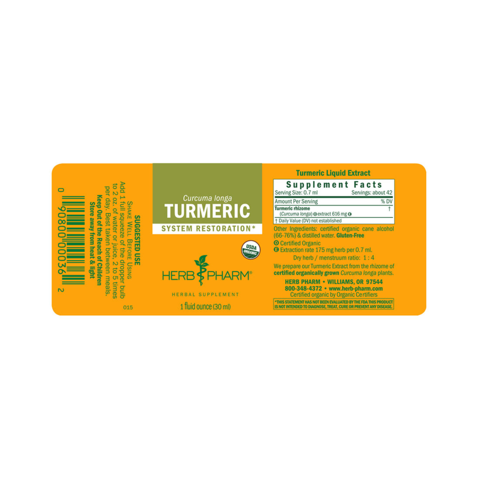 Herb Pharm Herb Pharm - Organic Turmeric System Restoration - 1 oz