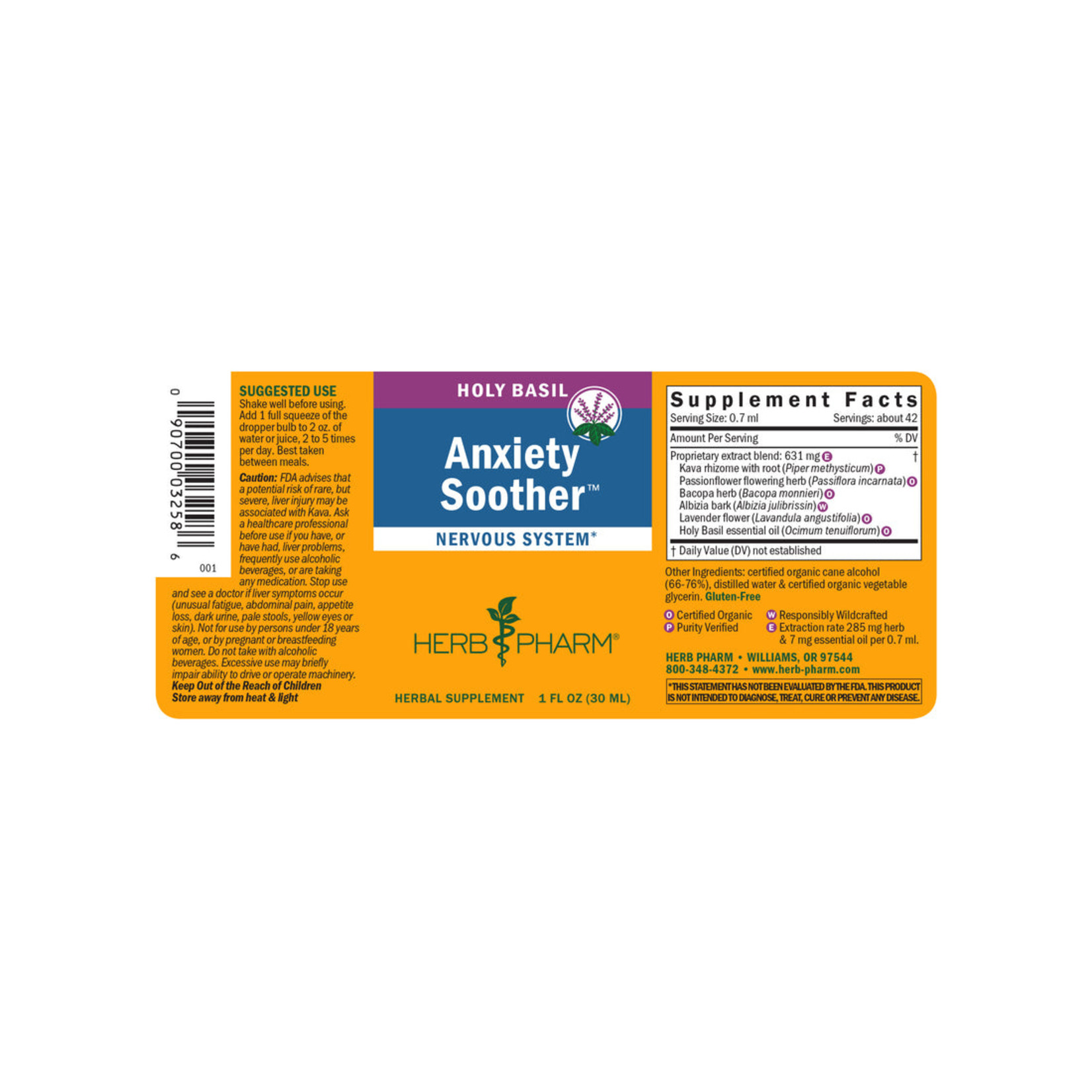 Herb Pharm Herb Pharm - Mind Soother Holy Basil - 1 oz