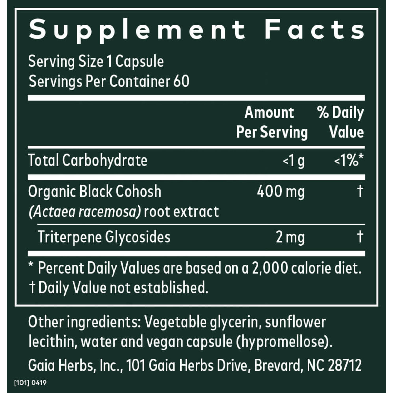 Gaia Herbs Gaia Herbs - Black Cohosh - 60 Capsules