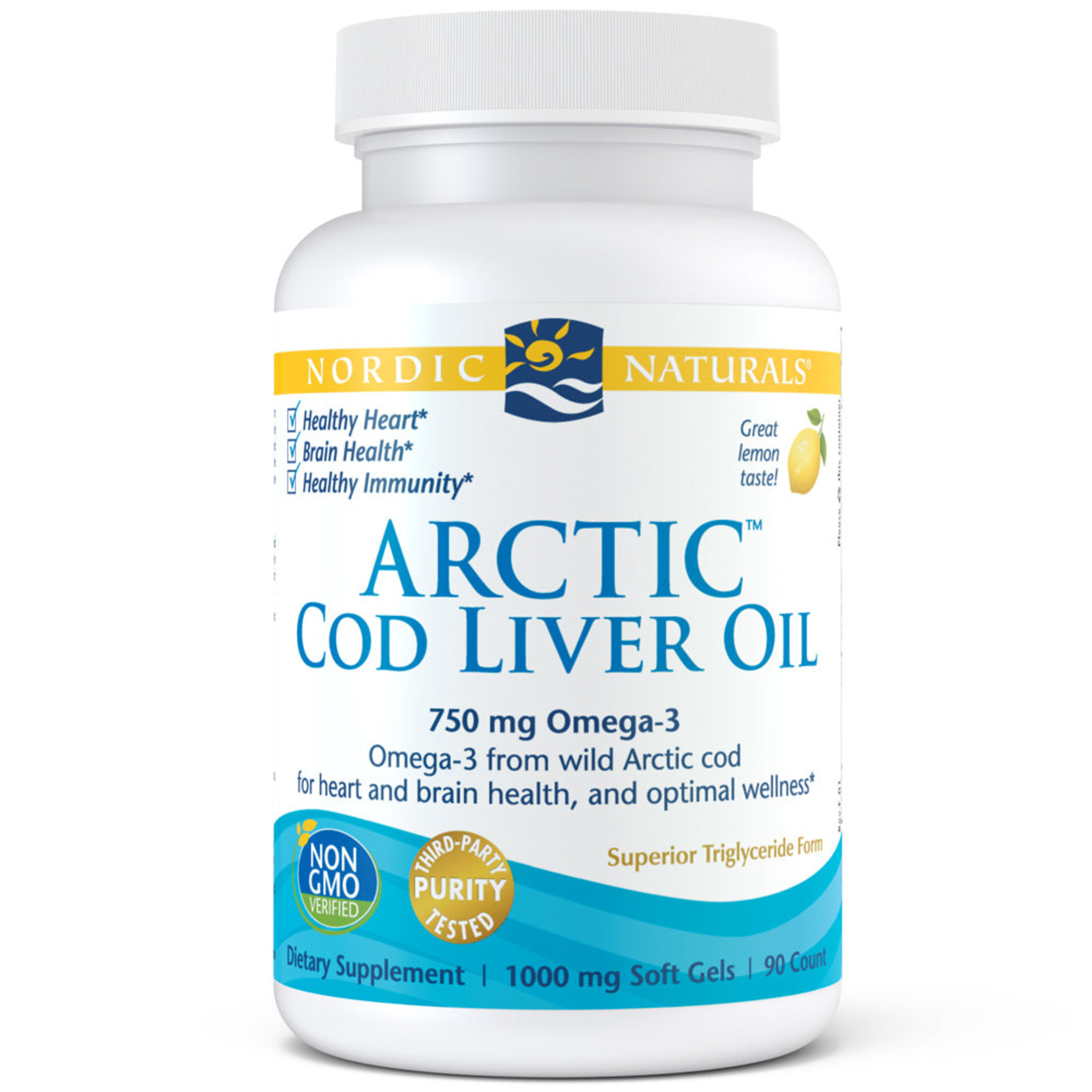 Nordic Naturals Nordic Naturals - Arctic Cod Liver Oil Soft Gels Lemon - 90 Softgels