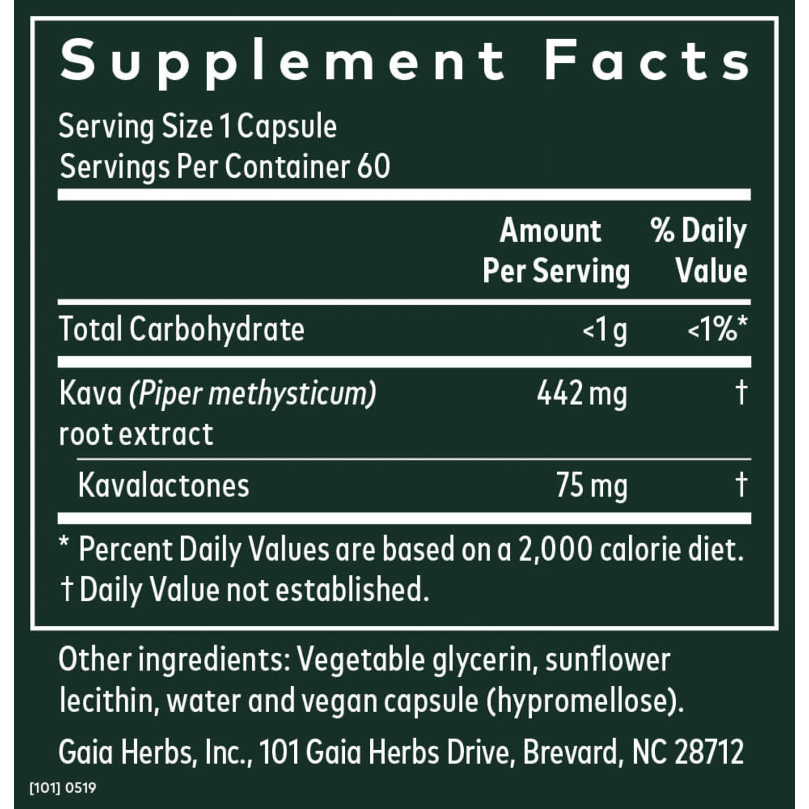 Gaia Herbs Gaia Herbs - Kava Kava Root - 60 Capsules