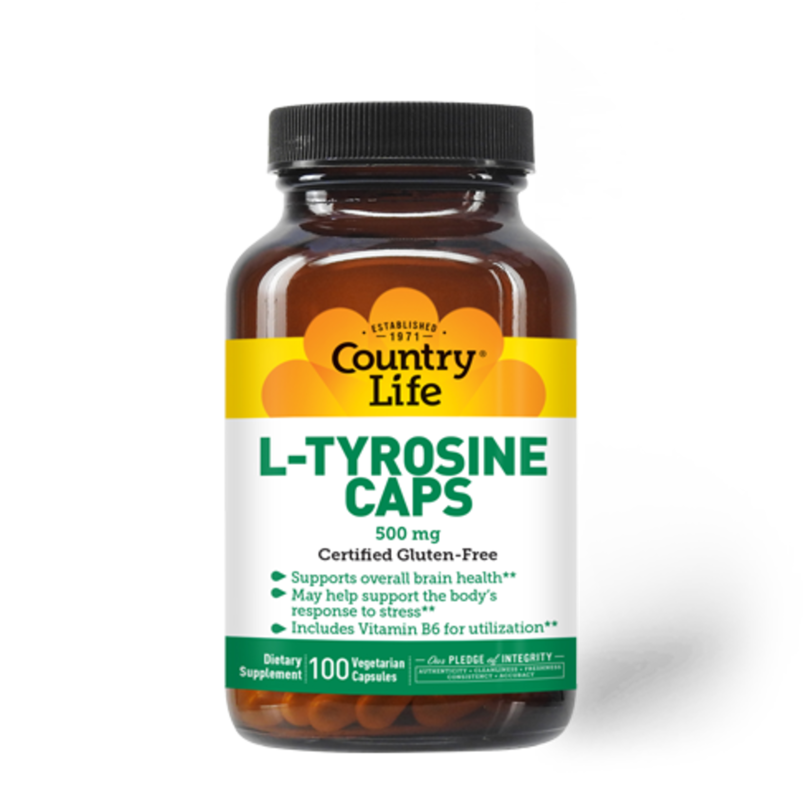 Country Life Country Life - L Tyrosine Caps 500 mg - 100 Veg Capsules