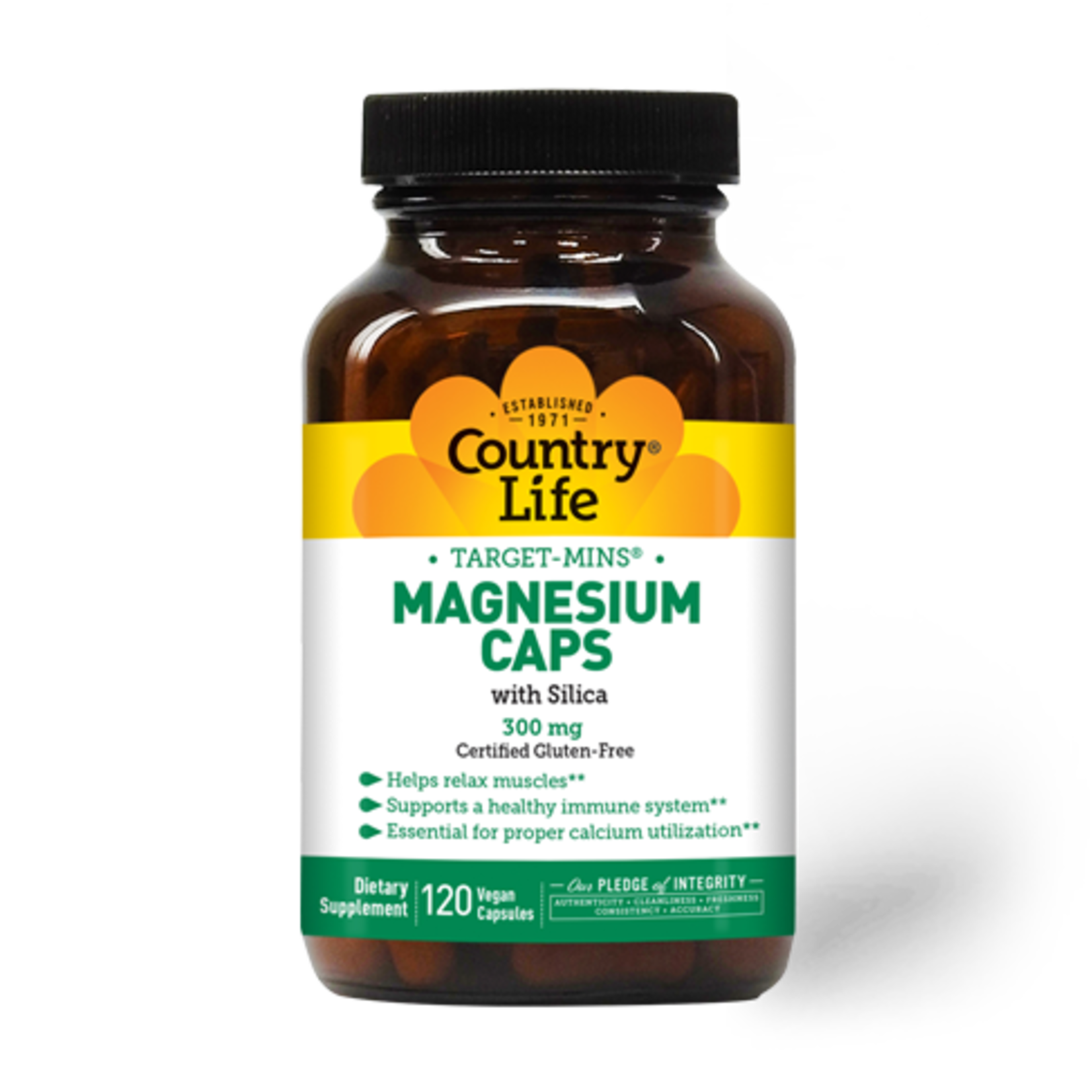 Country Life Country Life - Magnesium Caps With Silica 300 mg - 120 Veg Capsules