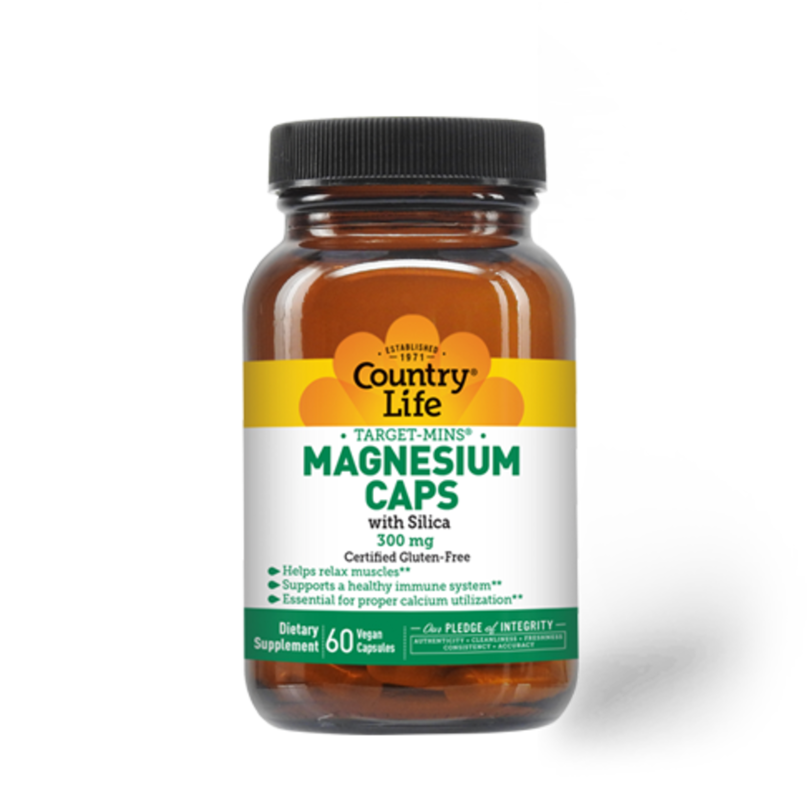 Country Life Country Life - Magnesium Caps With Silica 300 mg - 60 Veg Capsules