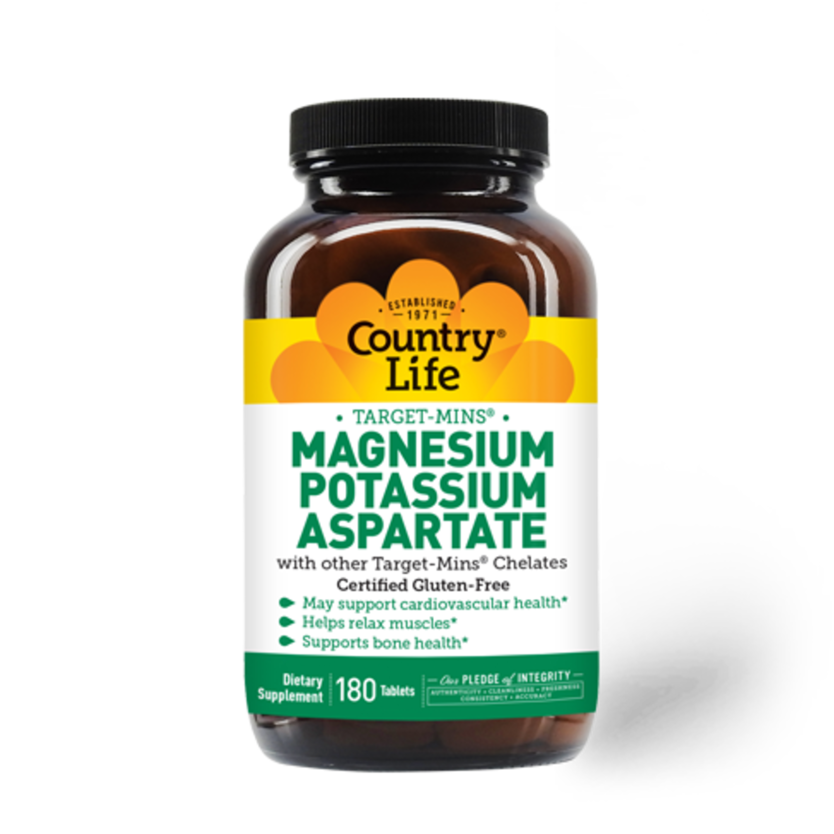 Country Life Country Life - Magnesium Potassium Aspartate - 180 Tablets