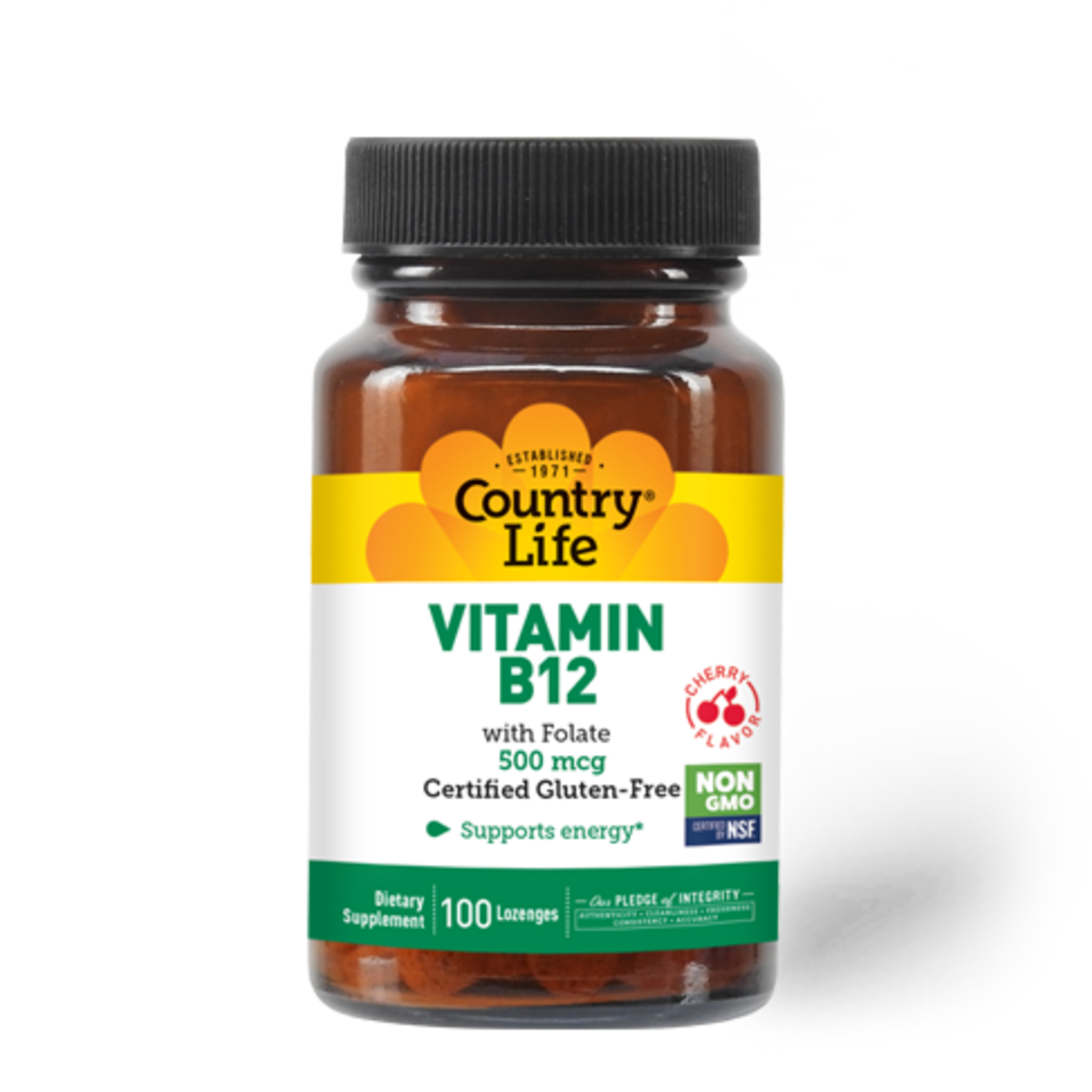 Country Life Country Life - Vitamin B12 w Folate 500 mcg Cherry - 100 Lozenges