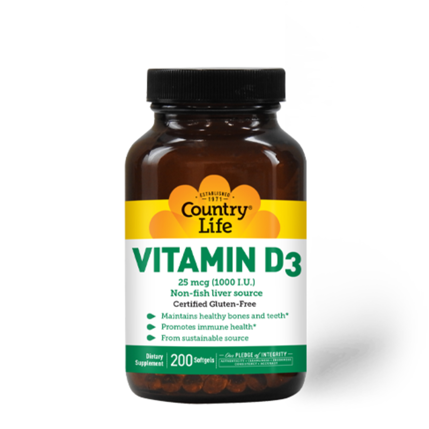 Country Life Country Life - Vitamin D3 1000 IU - 200 Softgels