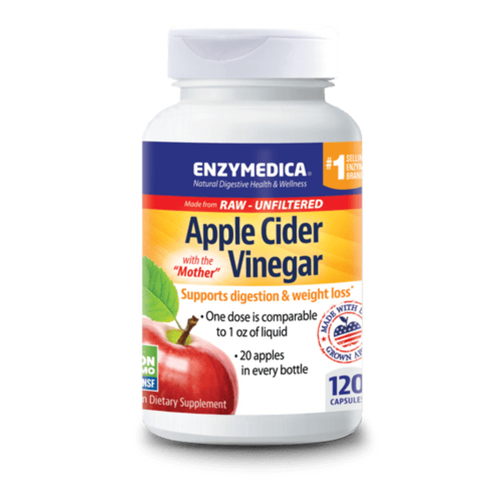 Enzymedica Enzymedica - Apple Cider Vinegar Caps - 120 Capsules