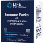 Life Extension Immune Packs With Vitamin C, D, Zinc and Probiotic - 30 Packets
