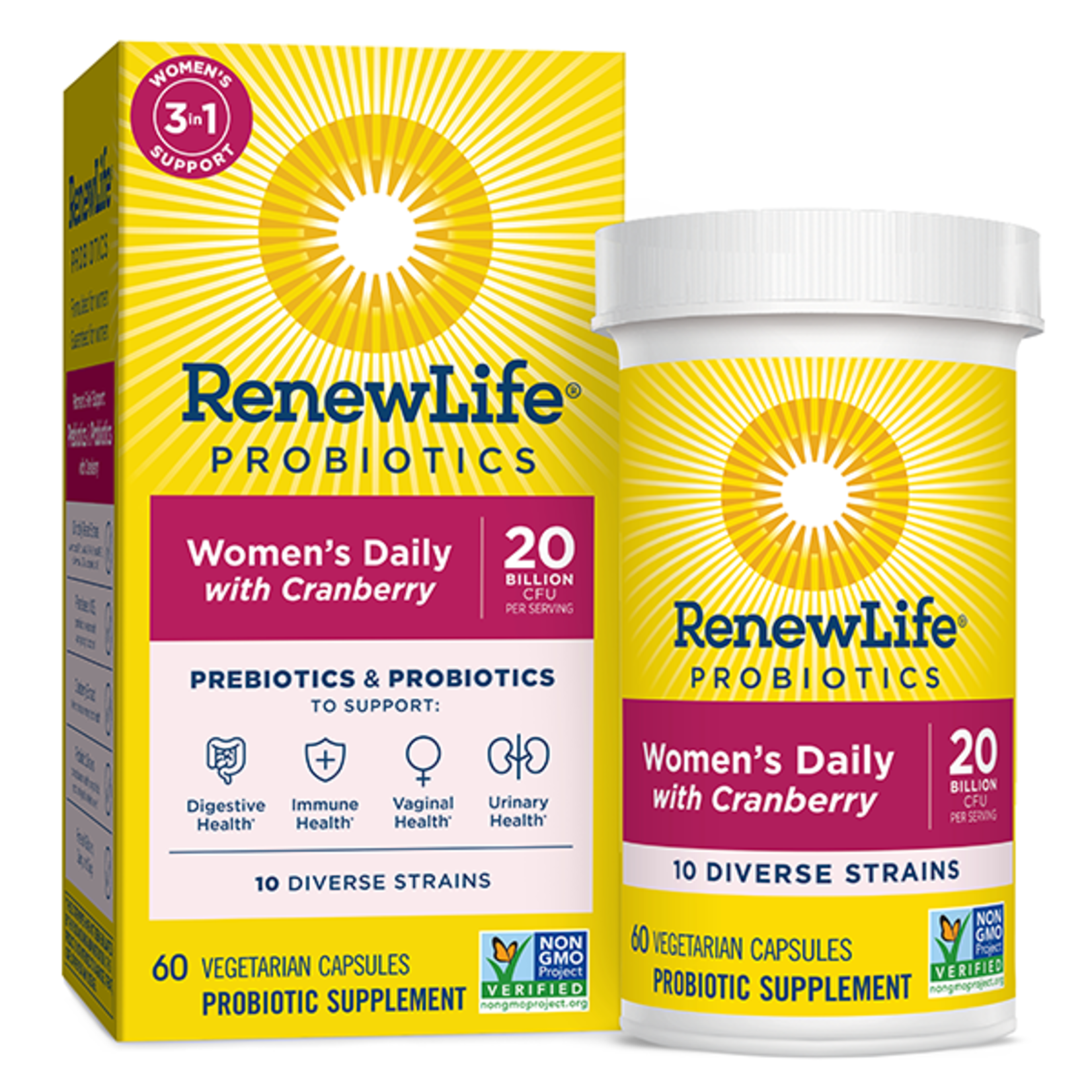 Renew Life Renew Life - Women's Daily Probiotics + Prebiotics 60Ct - 60 Capsules