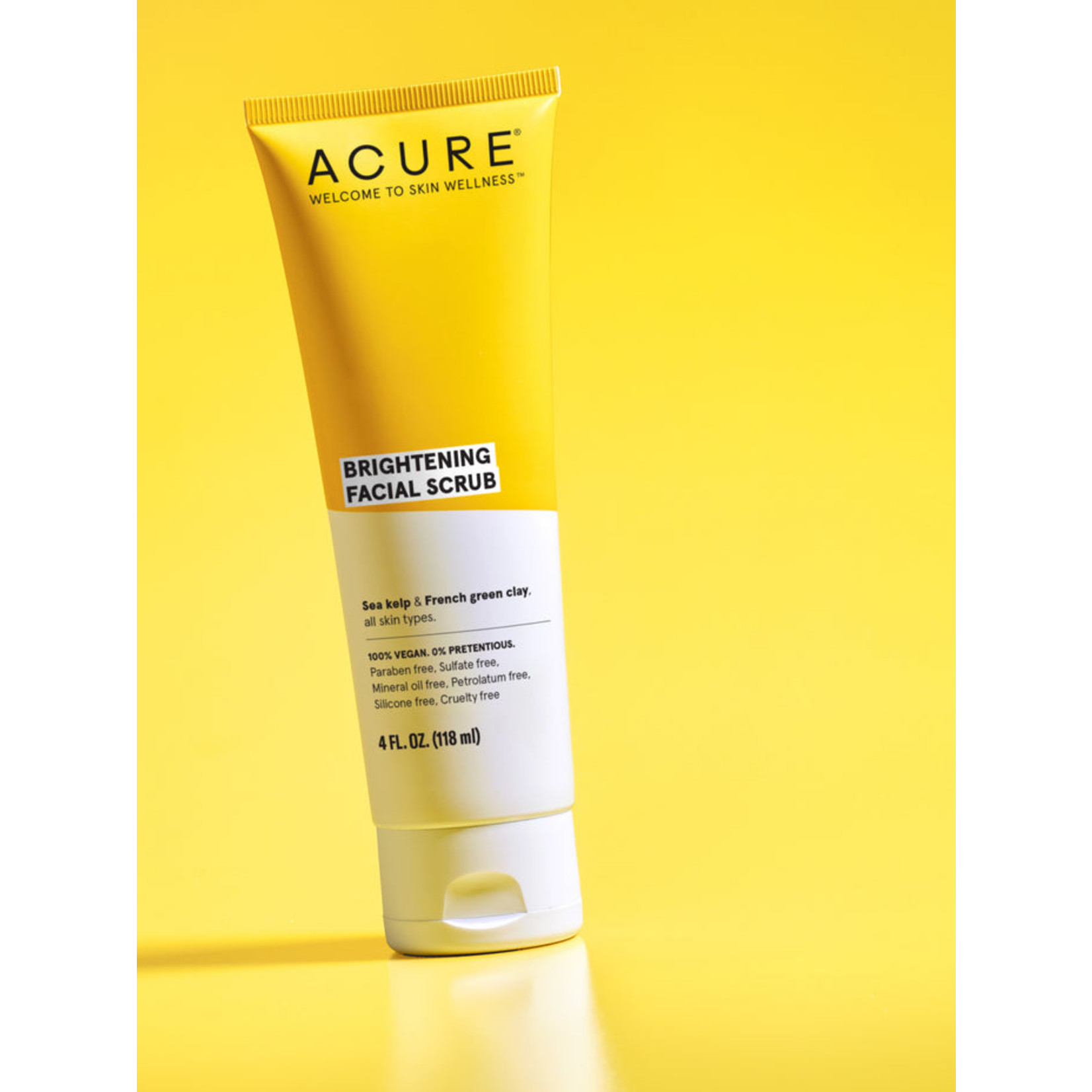 Acure Acure - Brightening Facial Scrub - Sea Kelp and French Green Clay - 4 oz