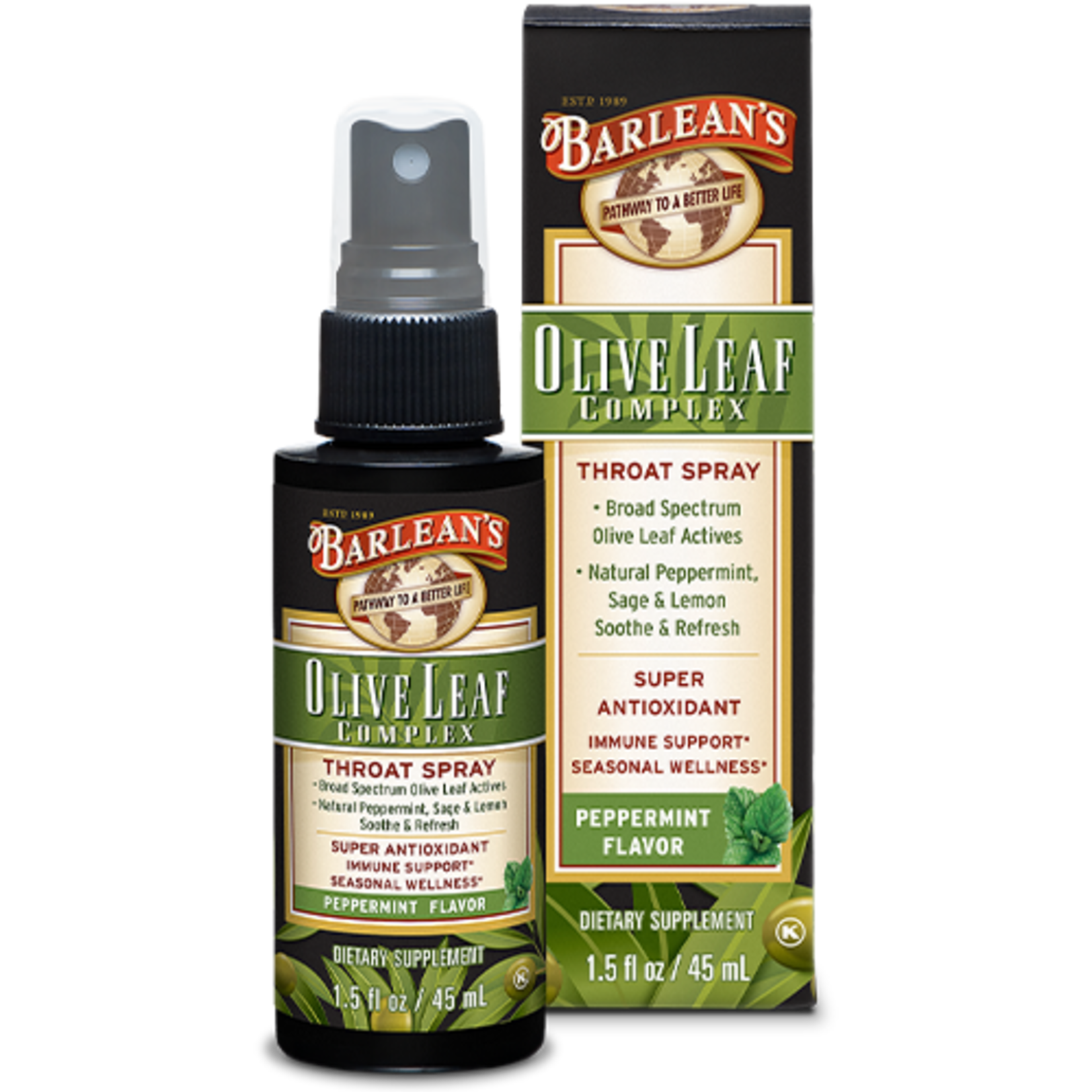 Barleans Barleans - Olive Leaf Complex Throat Spray - 1.5 oz