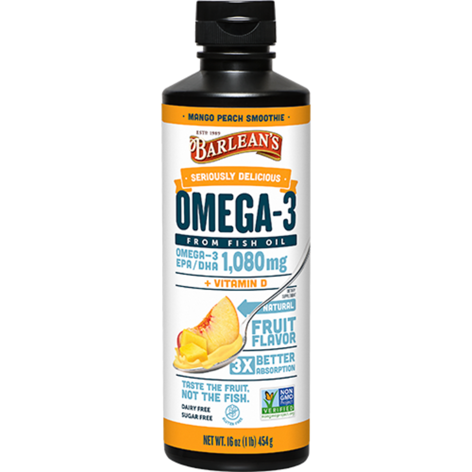 Barleans Barleans - Mango Peach Omega Swirl Fishoil - 16 oz