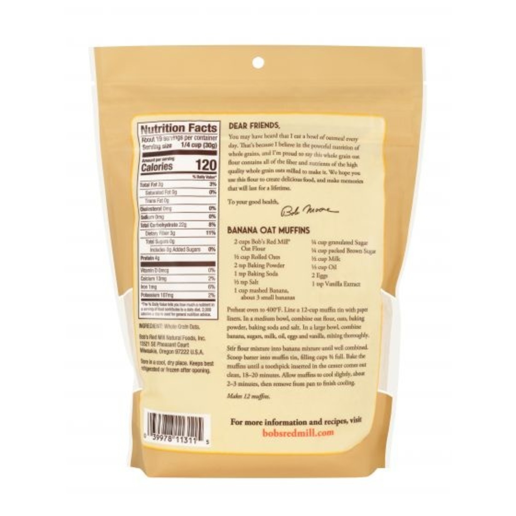 Bobs Red Mill Bobs Red Mill - Oat Flour - 18 oz