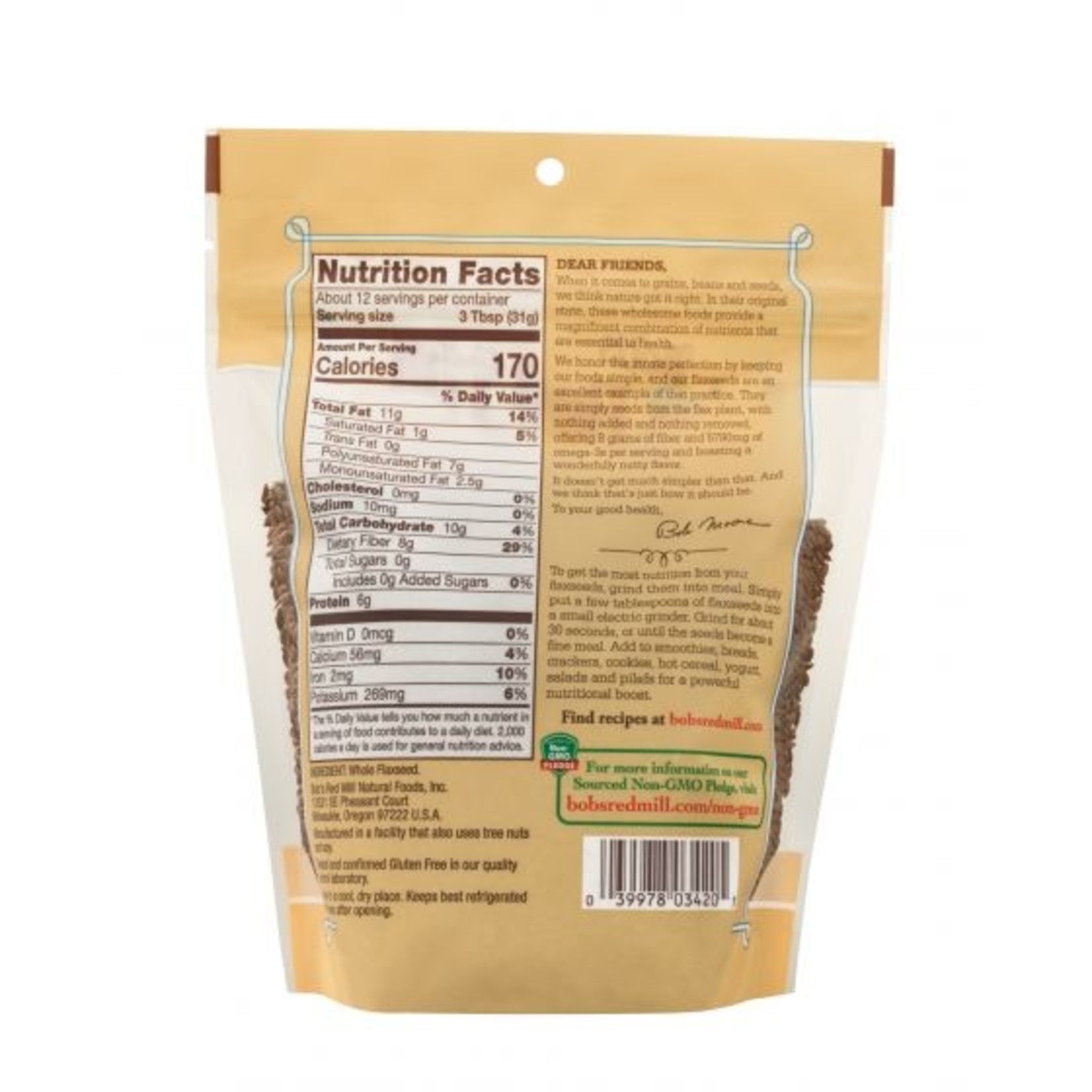 Bobs Red Mill Bobs Red Mill - Raw Whole Brown Flaxseed - 24 oz