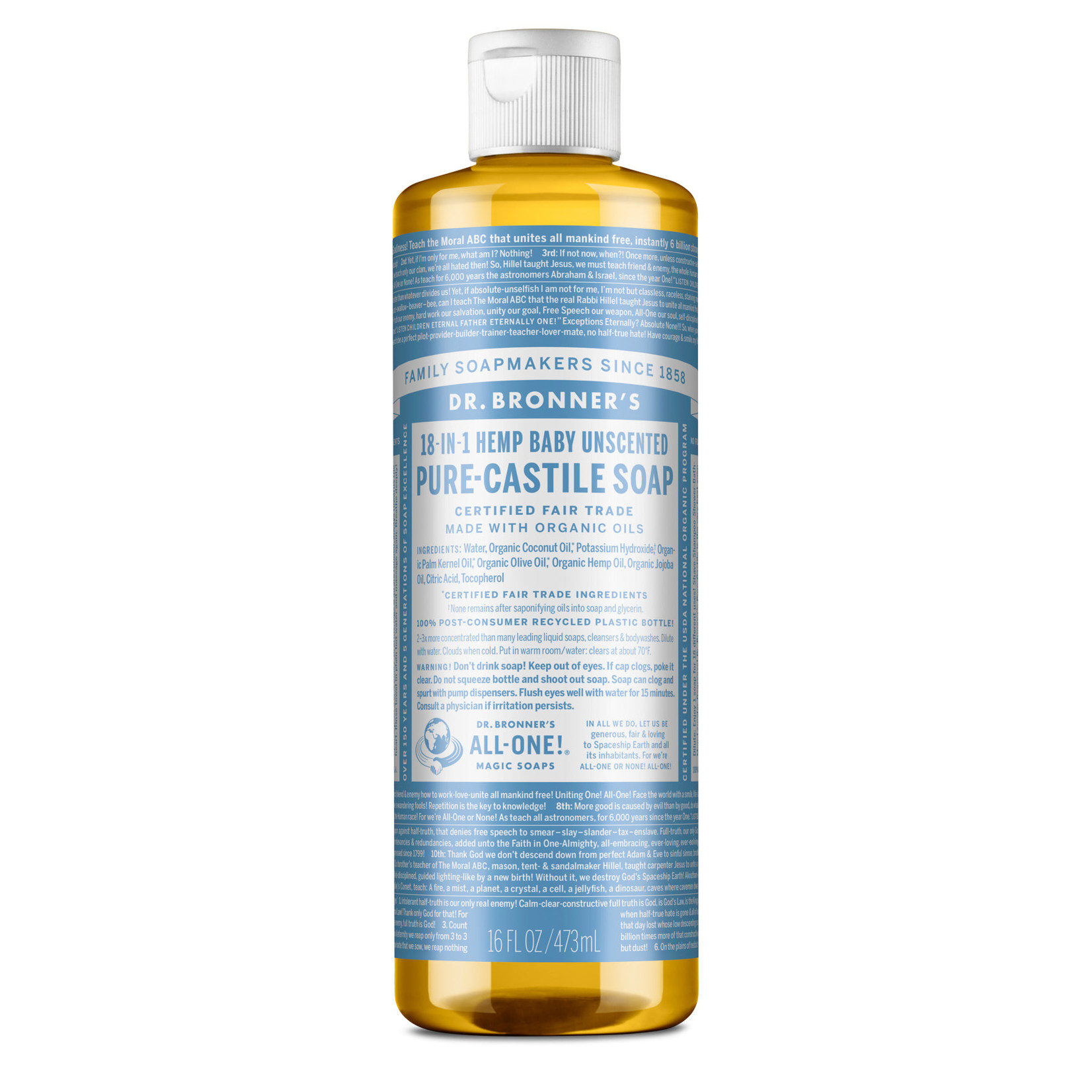 Dr Bronners Dr Bronners - Organic Castile Liquid Soap Babymild - 16 oz