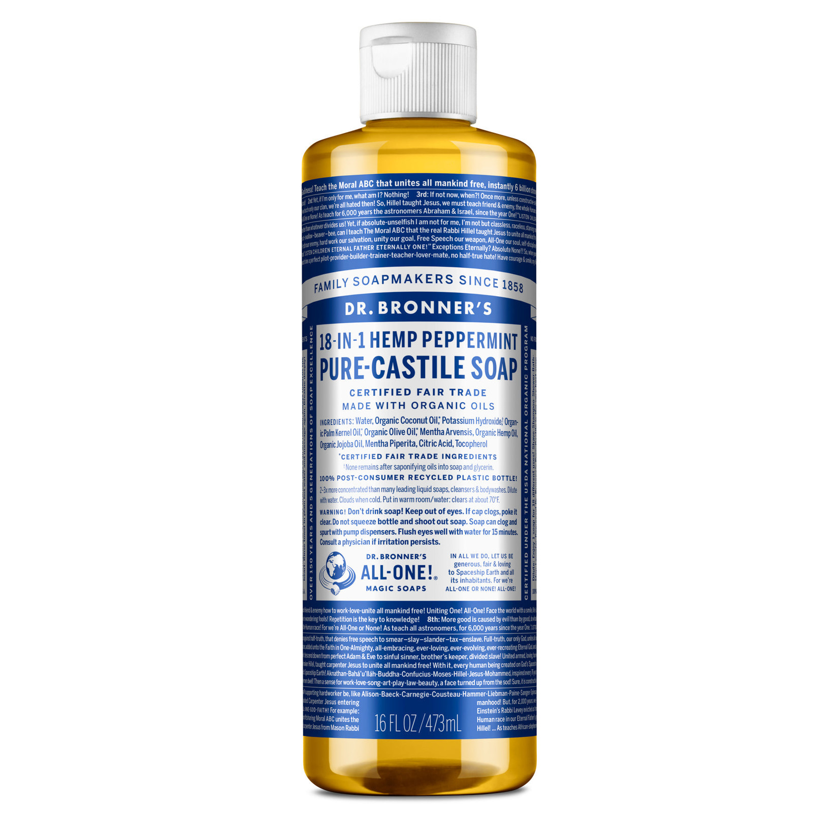 Dr Bronners Dr Bronners - Organic Castile Liquid Soap Peppermint - 16 oz