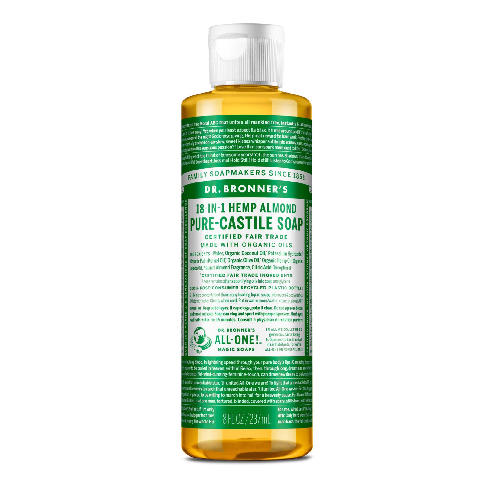 Dr Bronners Dr Bronners - Organic Castile Liquid Soap Almond - 8 oz