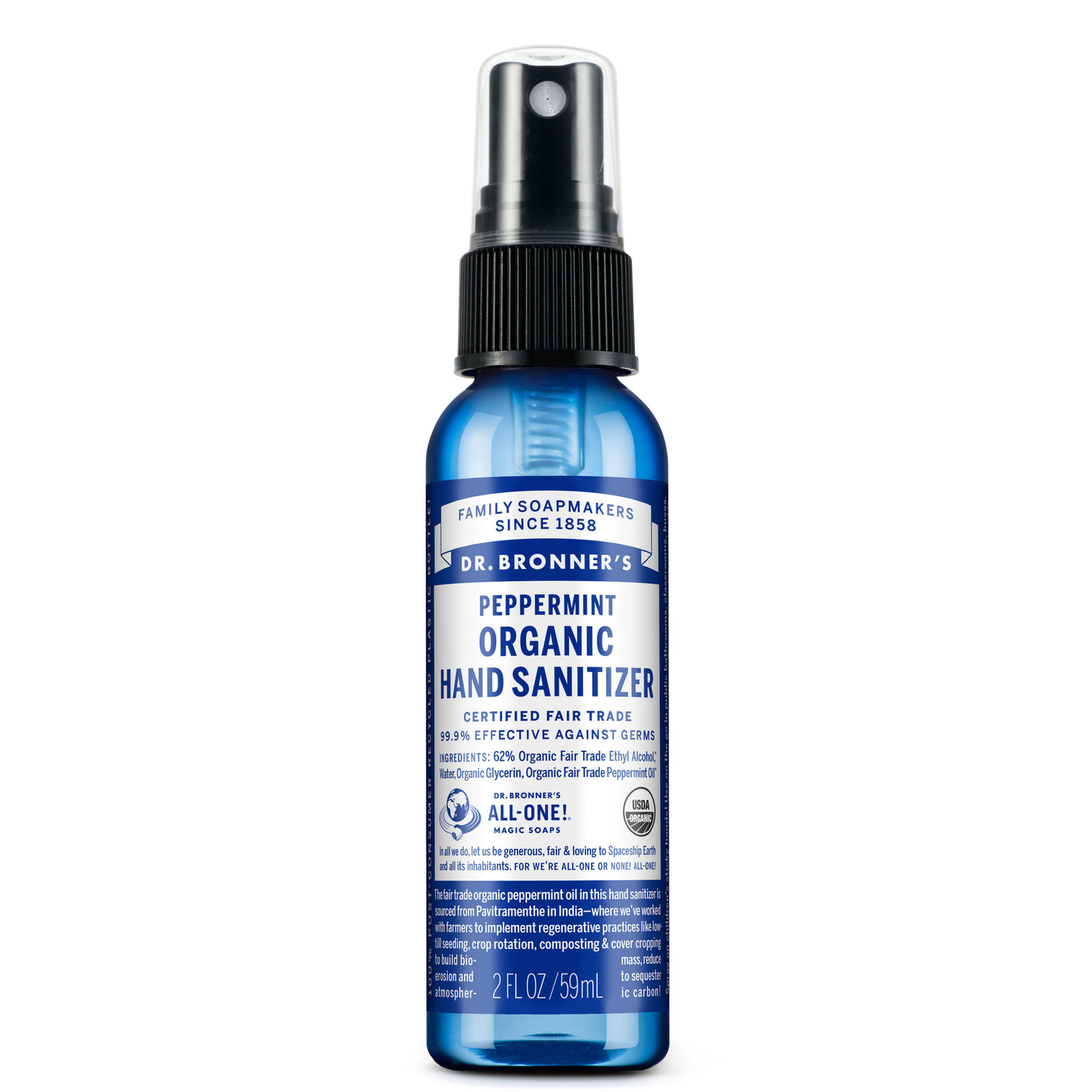 Dr Bronners Dr Bronners - Peppermint Hand Sanitizer - 2oz.