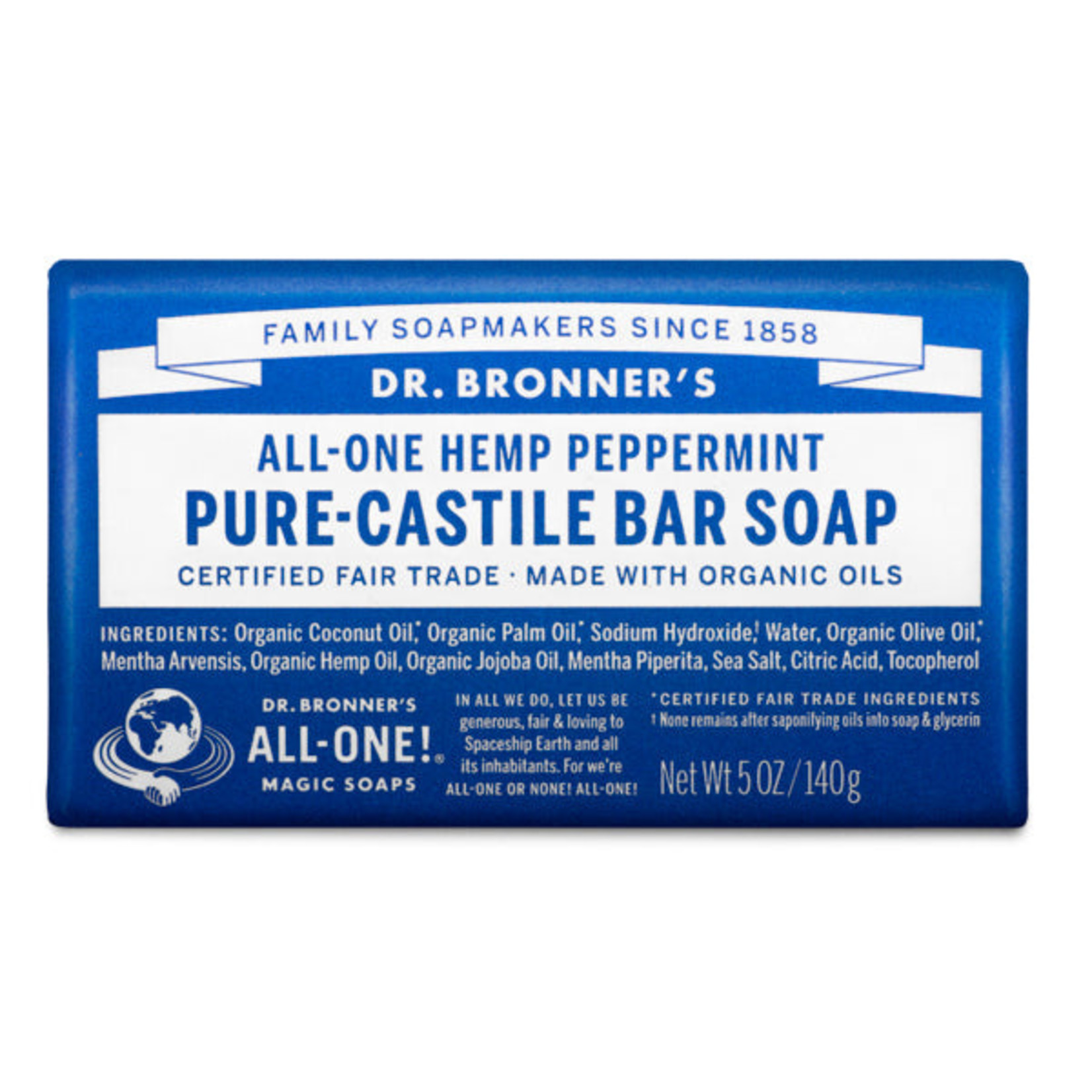 Dr Bronners Dr Bronners - Organic Castile Barsoap Peppermint - 5 oz