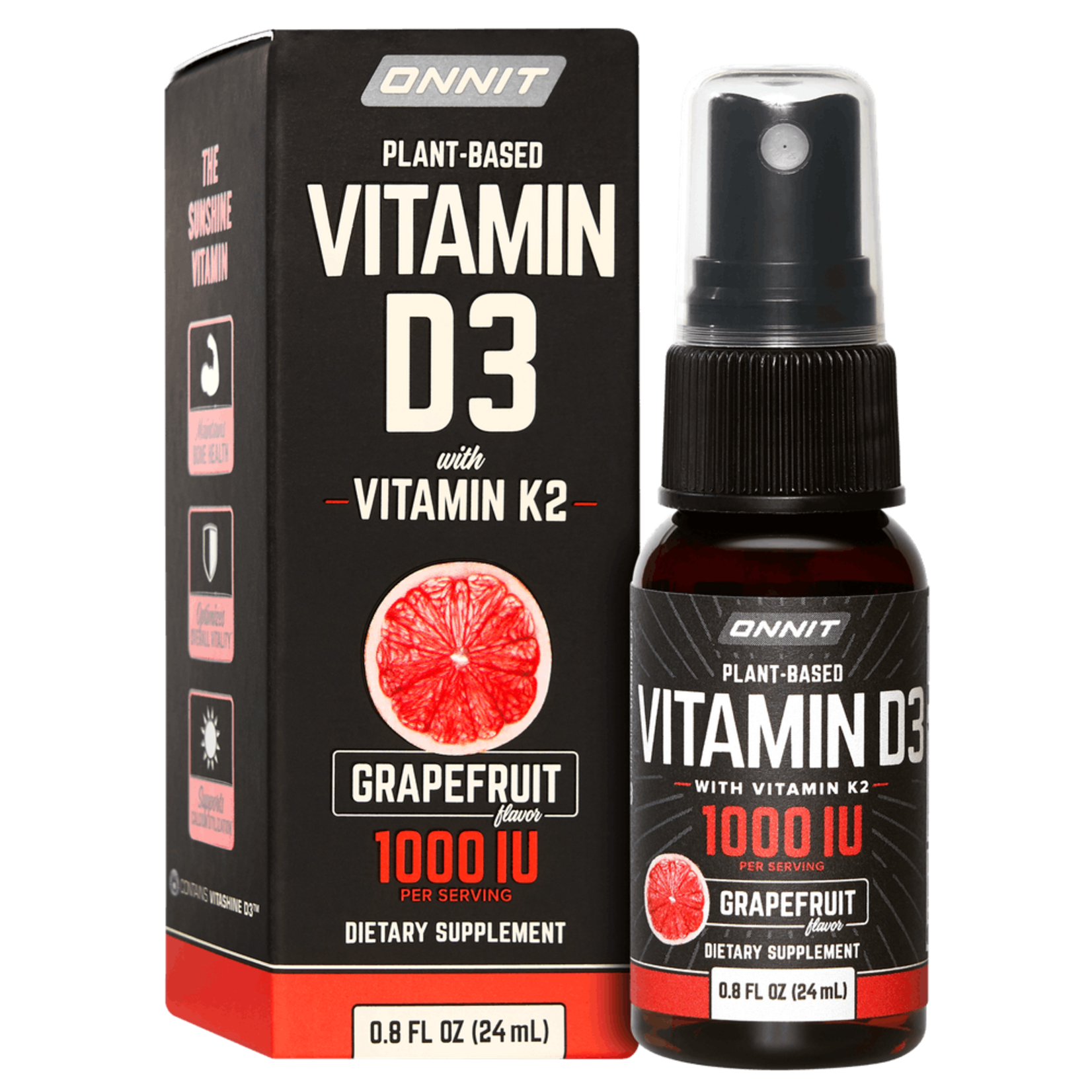 Onnit Onnit - Vegan Vitamin D3 Spray with K2 1000 IU Grapefruit - 0.8 oz