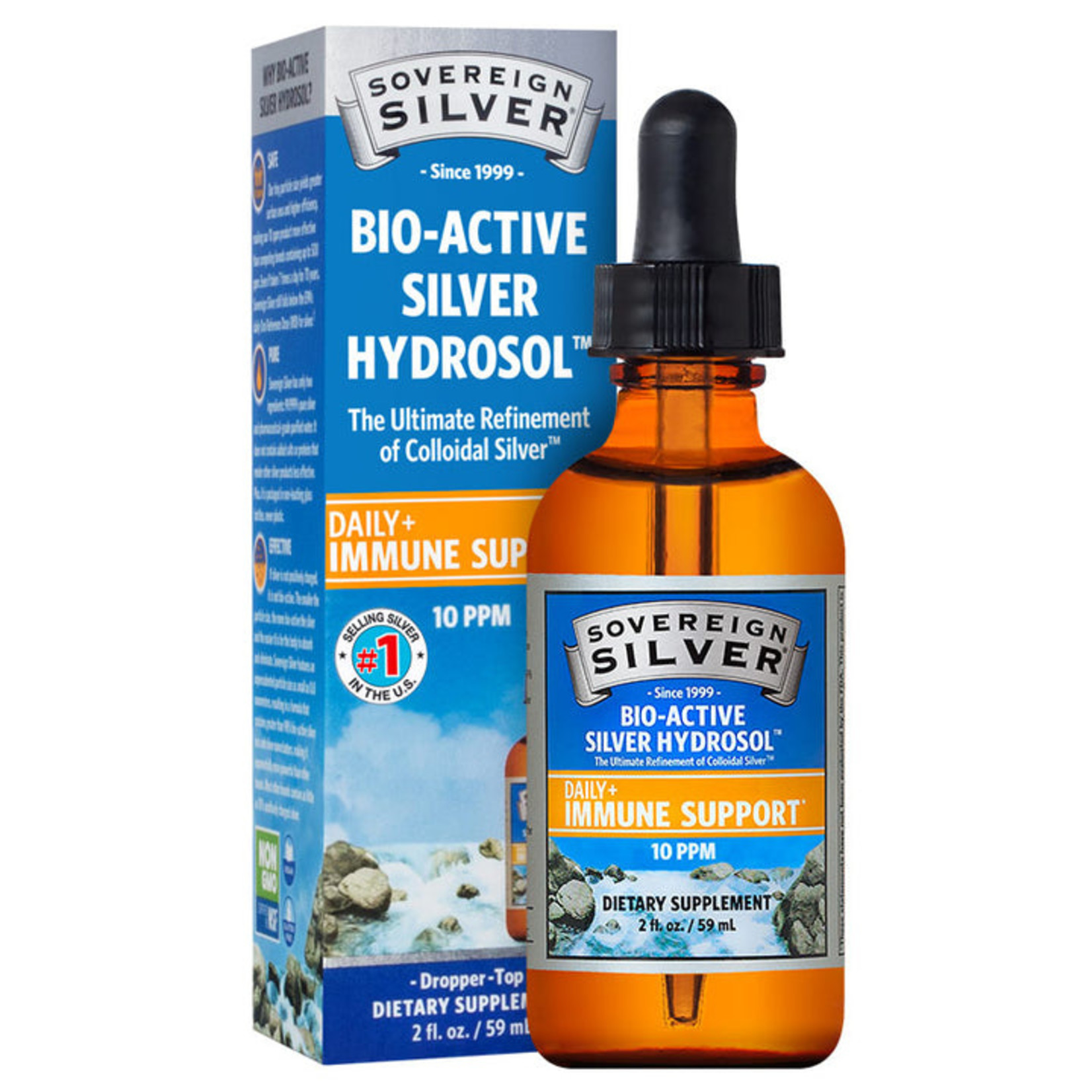 Sovereign Silver Sovereign Silver - Bio-Active Silver Hydrosol Dropper-Top - 2 oz dropper