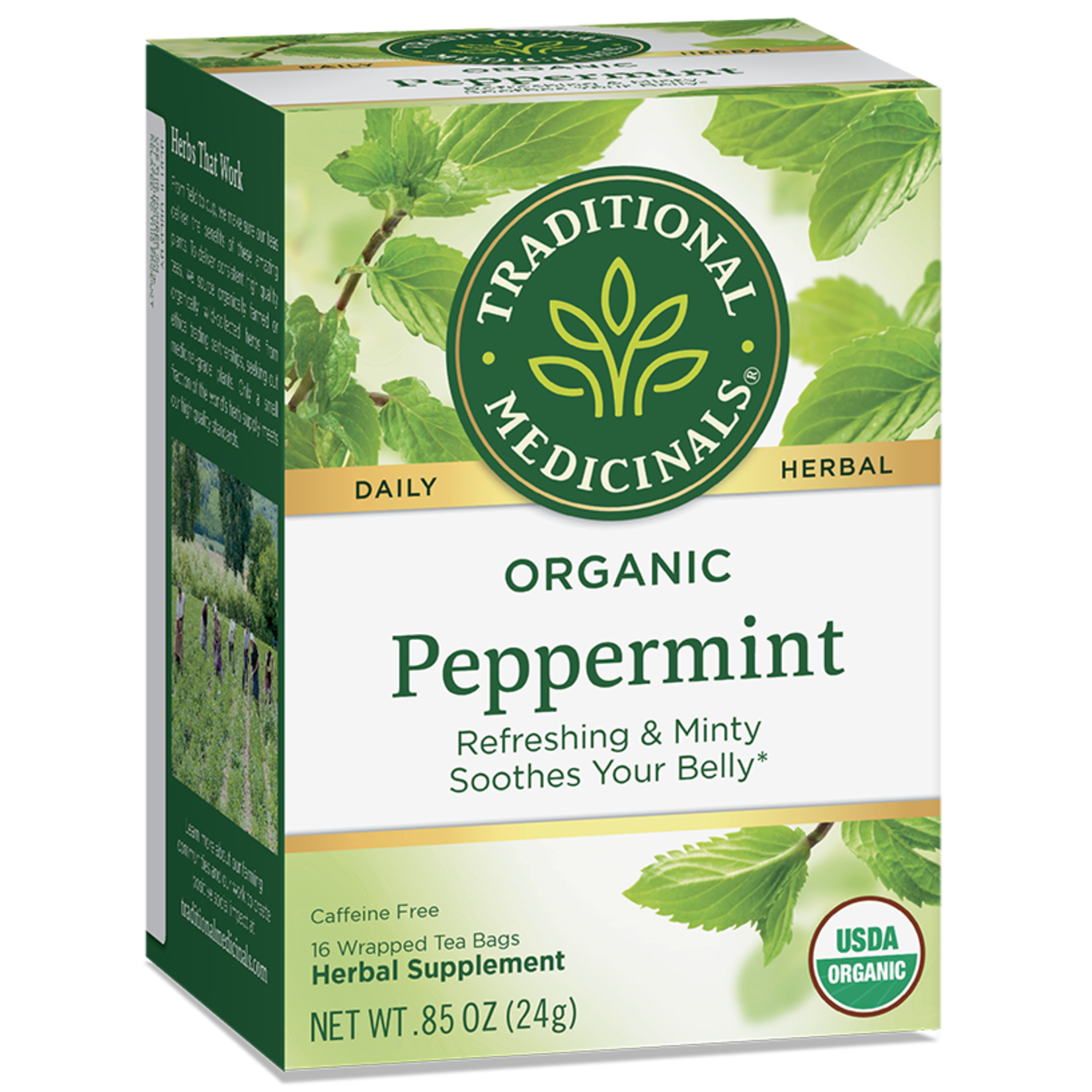 Traditional Medicinals Traditional Medicinals - Organic Peppermint Herbal Tea - Caffeine Free - 16 Bags