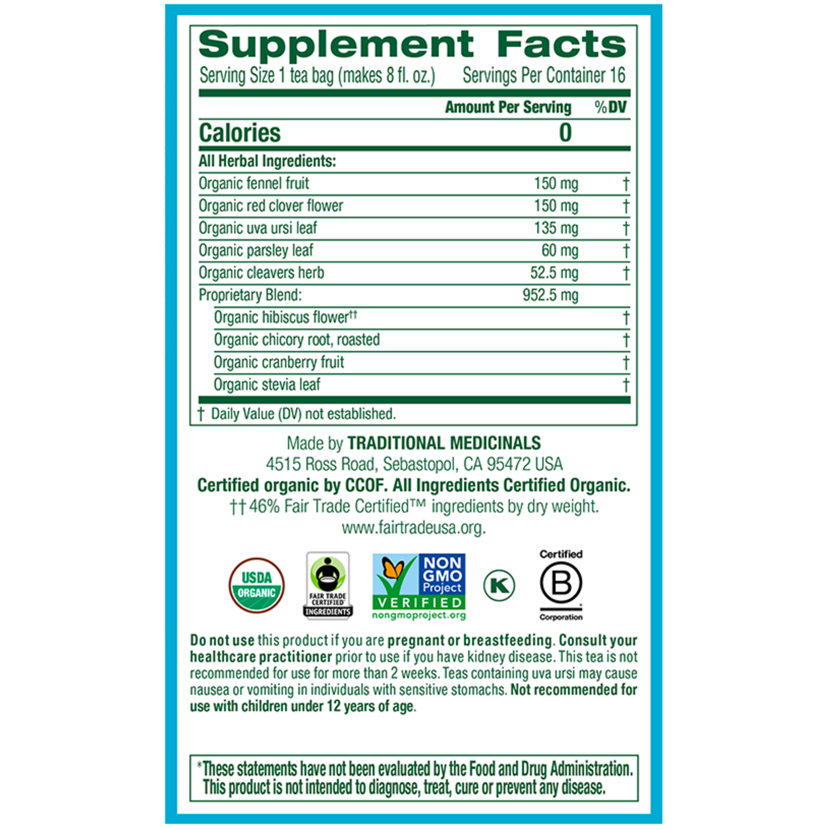 Traditional Medicinals Traditional Medicinals - Organic Weightless Cranberry Herbal Tea - 16 Bags