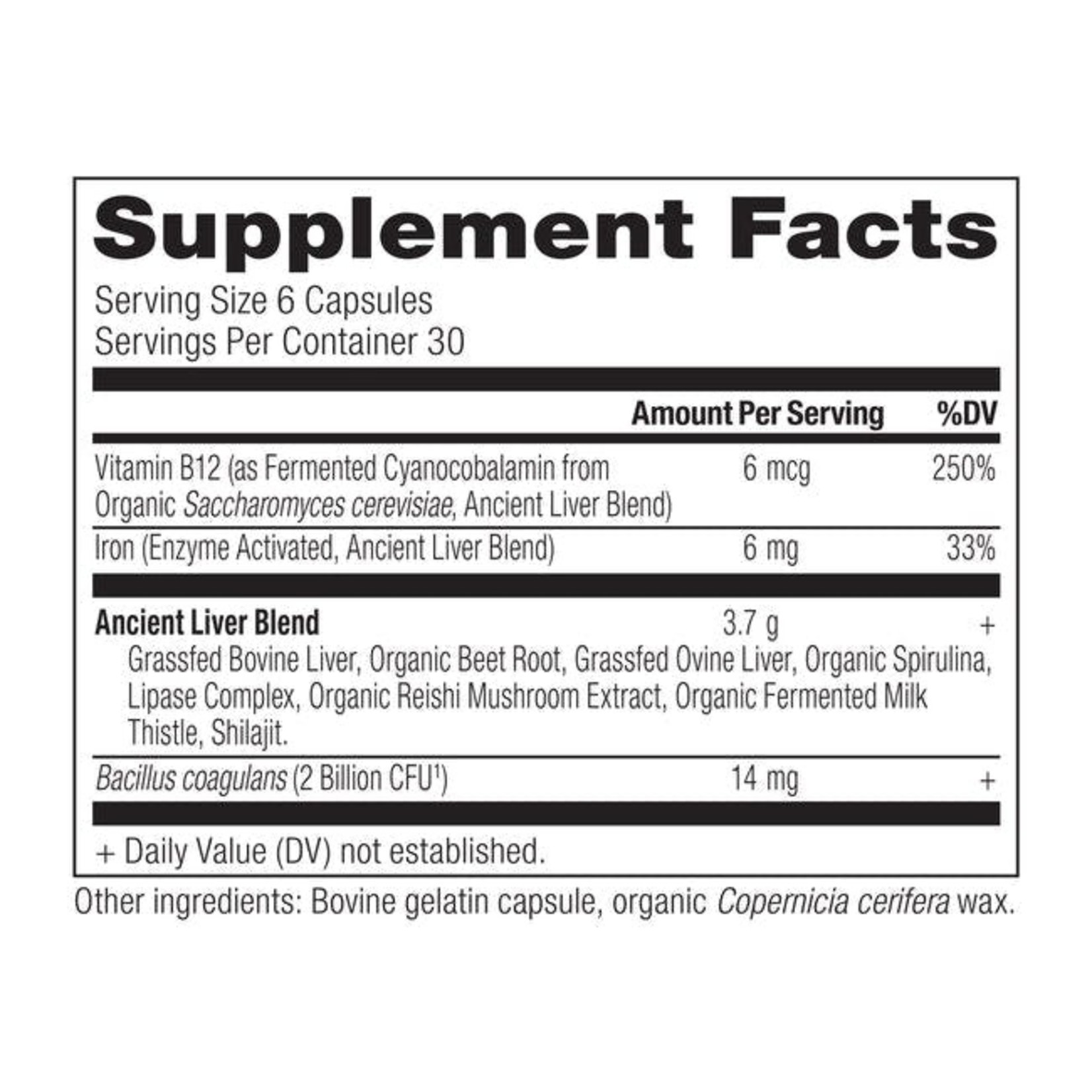 Ancient Nutrition Ancient Nutrition - Liver Glandular - 180 Capsules