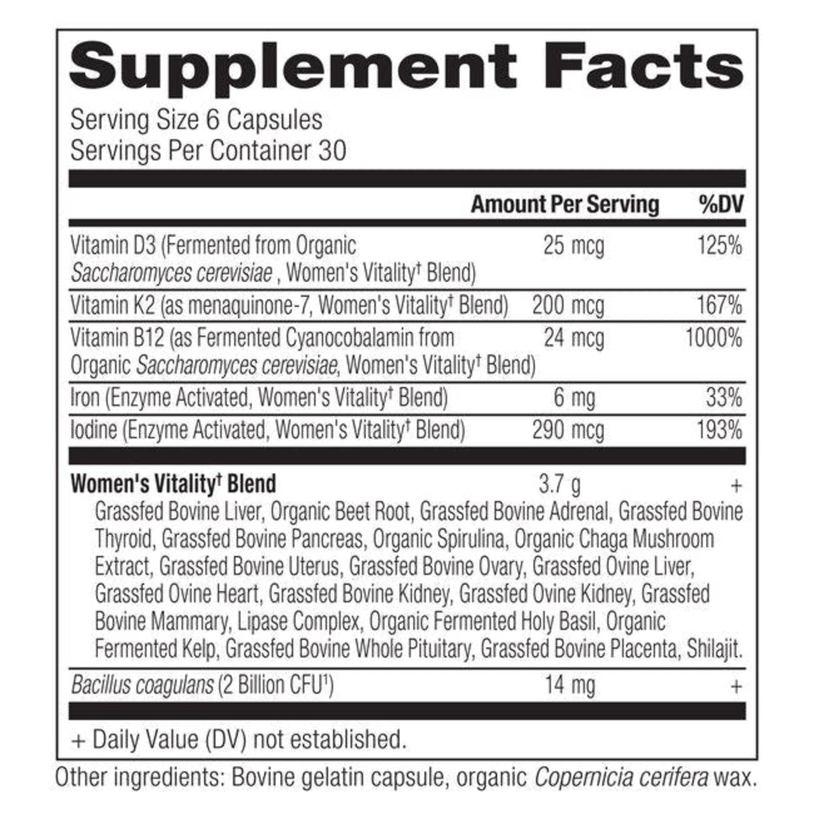 Ancient Nutrition Ancient Nutrition - Womens Vitality Blend Glandular - 180 Capsules