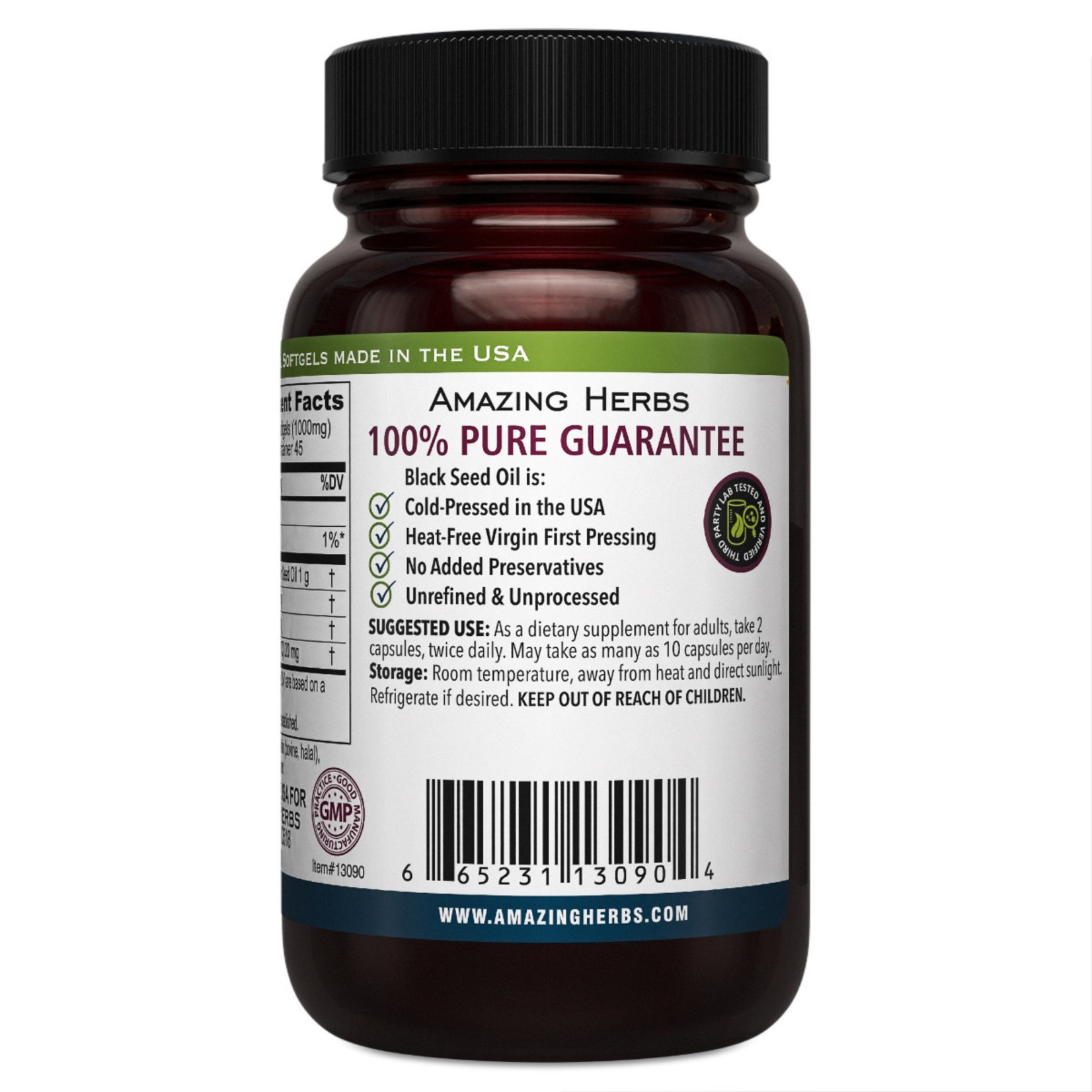 Amazing Herbs Amazing Herbs - Black Seed Oil - 90 Capsules