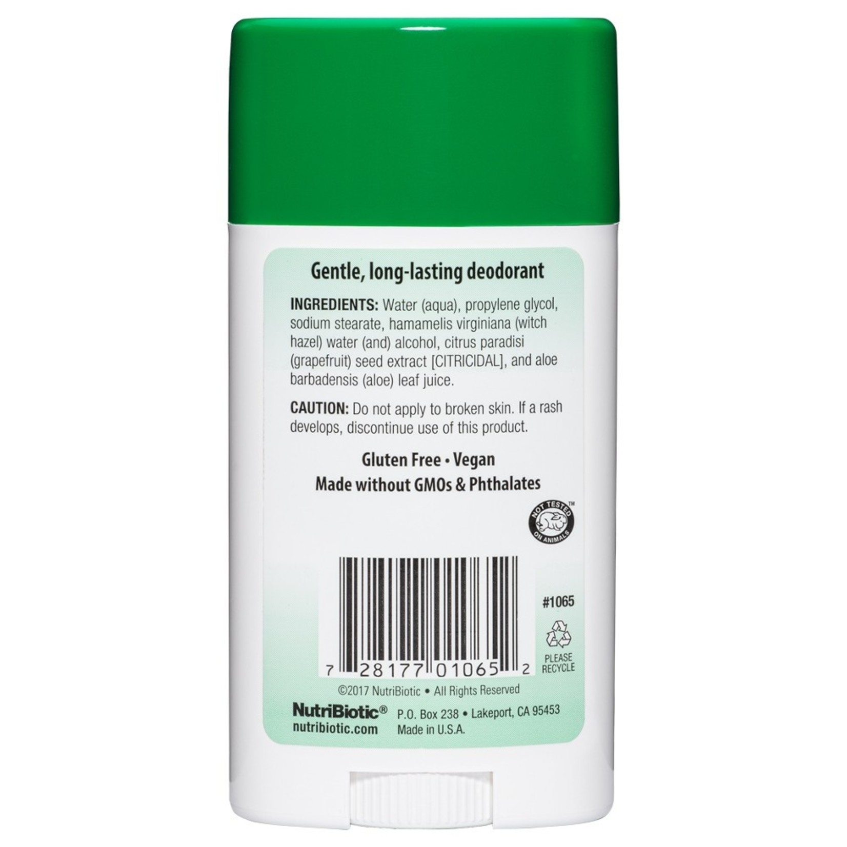 Nutribiotic Nutribiotic - Deodorant Stick Unscented - 2.6 oz