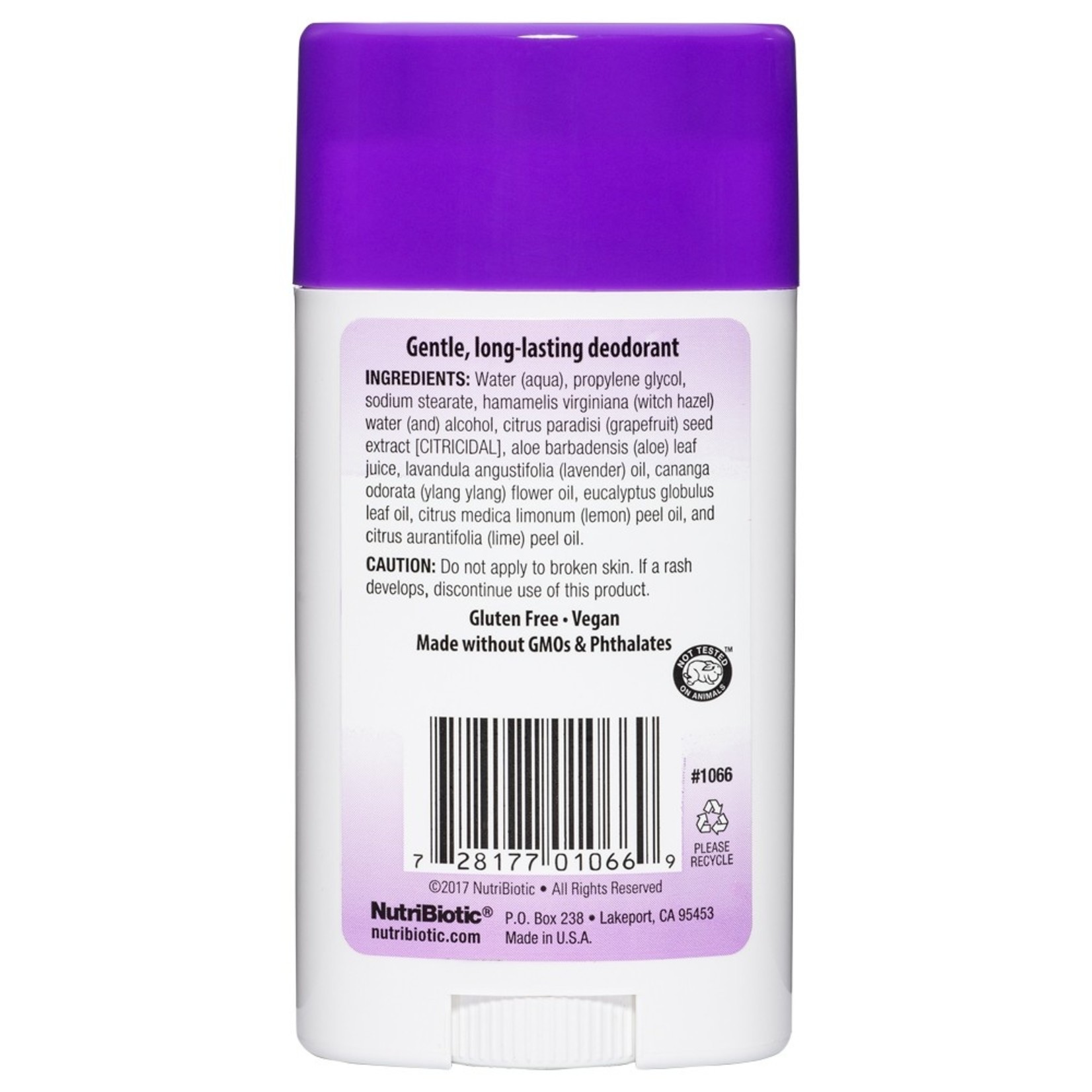Nutribiotic Nutribiotic - Deodorant Stick Lavender - 2.6 oz