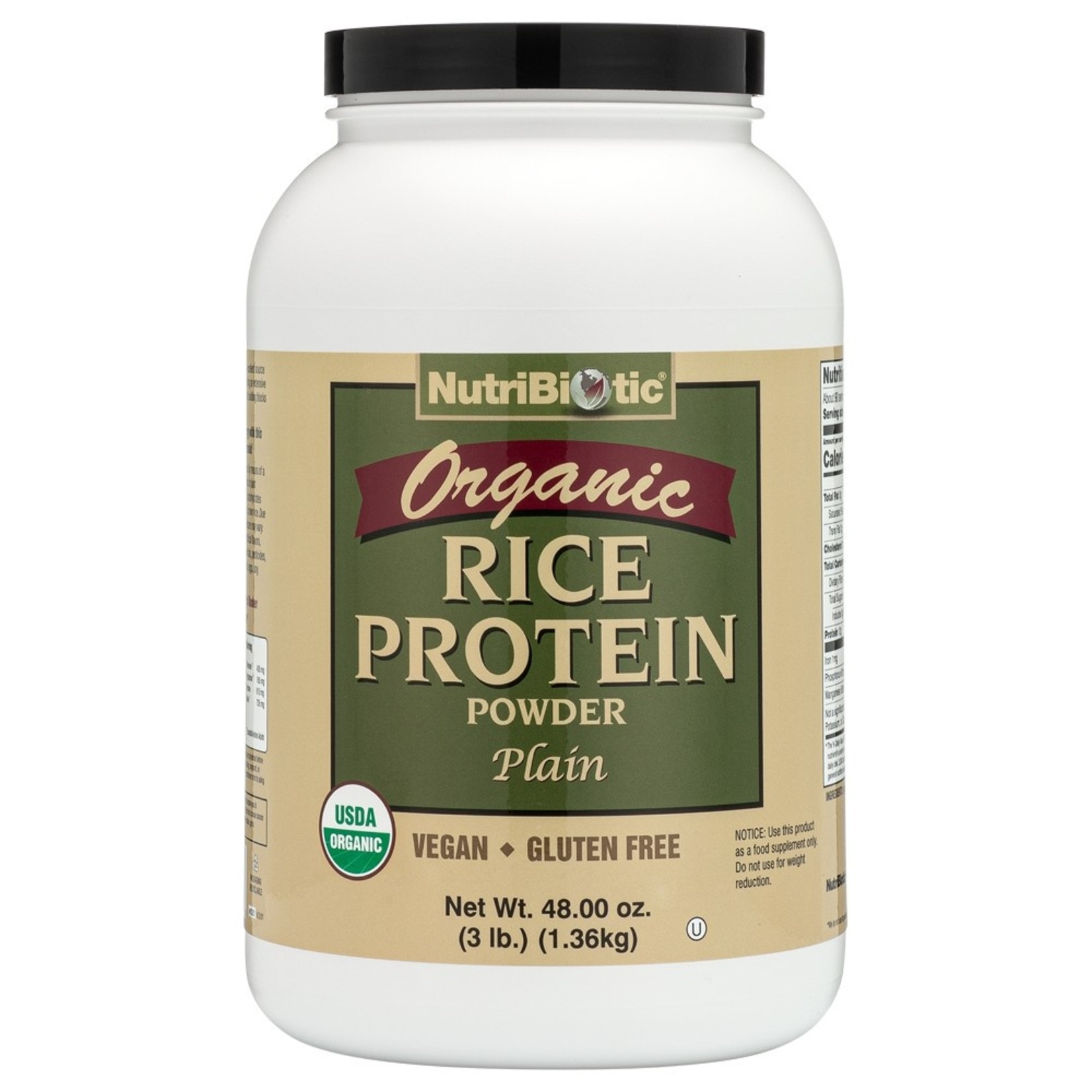 Nutribiotic Nutribiotic - Organic Rice Protein Plain - 48 oz