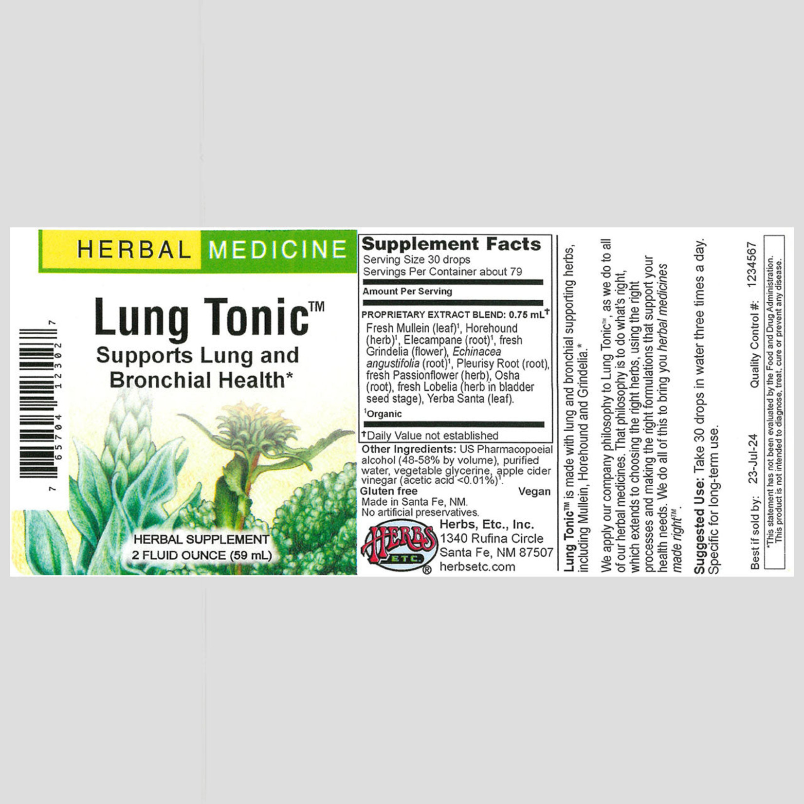 Herbs Etc Herbs Etc - Lung Tonic - 2 oz