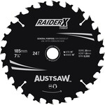AUSTSAW Austsaw RaiderX Timber Blade 185mm x 20/16 Bore x 24 T