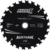 Austsaw RaiderX Timber Blade 185mm x 20/16 Bore x 24 T