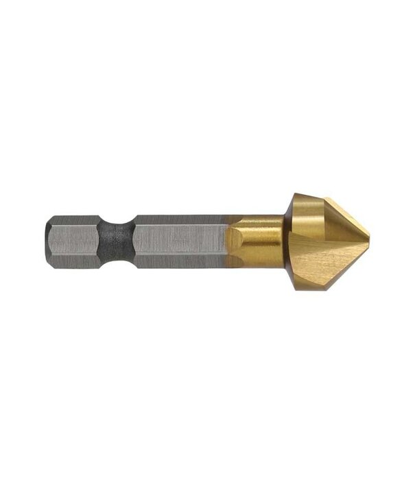 Alpha Countersink 3 Flute 13mm TiN 1/4in Hex Shank Carded