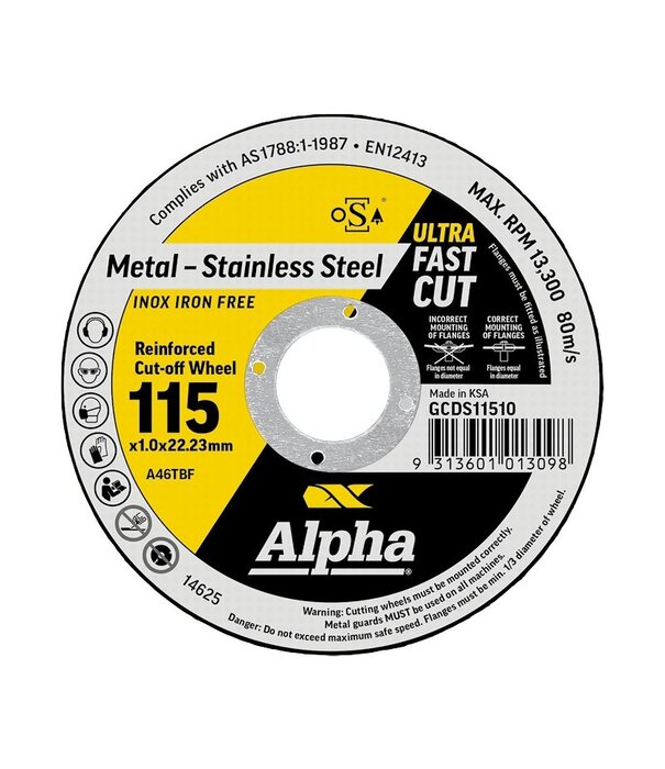Alpha Cutting Disc 115 x 1.0 mm Alpha Bulk