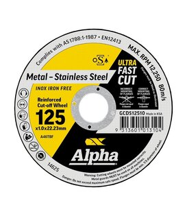 Cutting Disc 125 x 1.0 mm Alpha Bulk