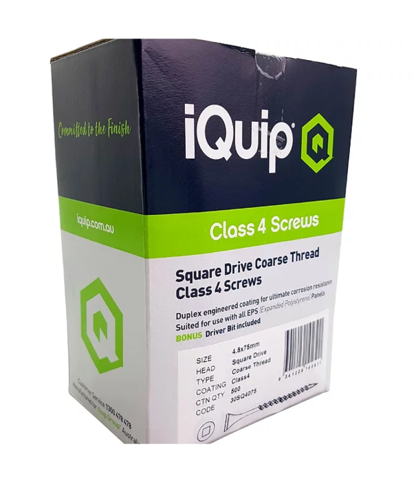 iQuip iQuip Class 4 Sq. Drive Screw Needle Point 125mm 250pk