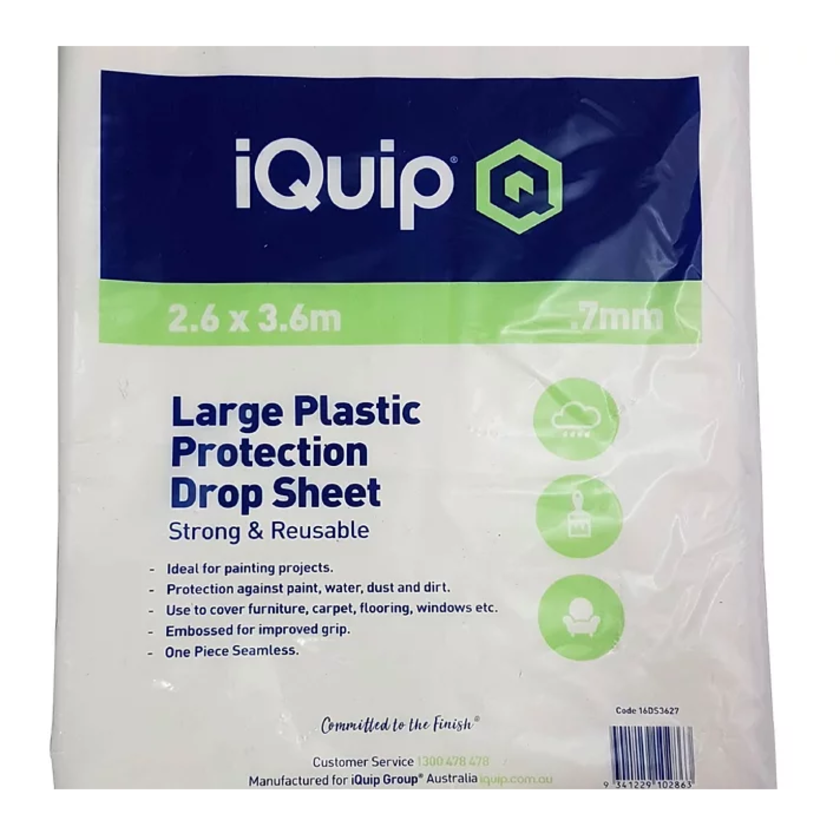 iQuip iQuip Plastic Drop Sheet Transparent 3.6X2.6M